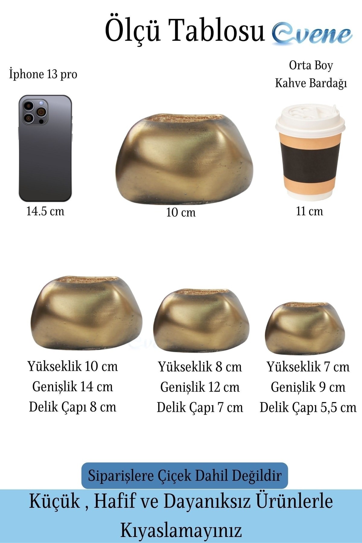 Saksı Çiçek Kaktüs Saksısı Lüx 14 Cm Altın Eskitme Varak Boyalı Elips Desenli 3'lü Set Çiçeklik