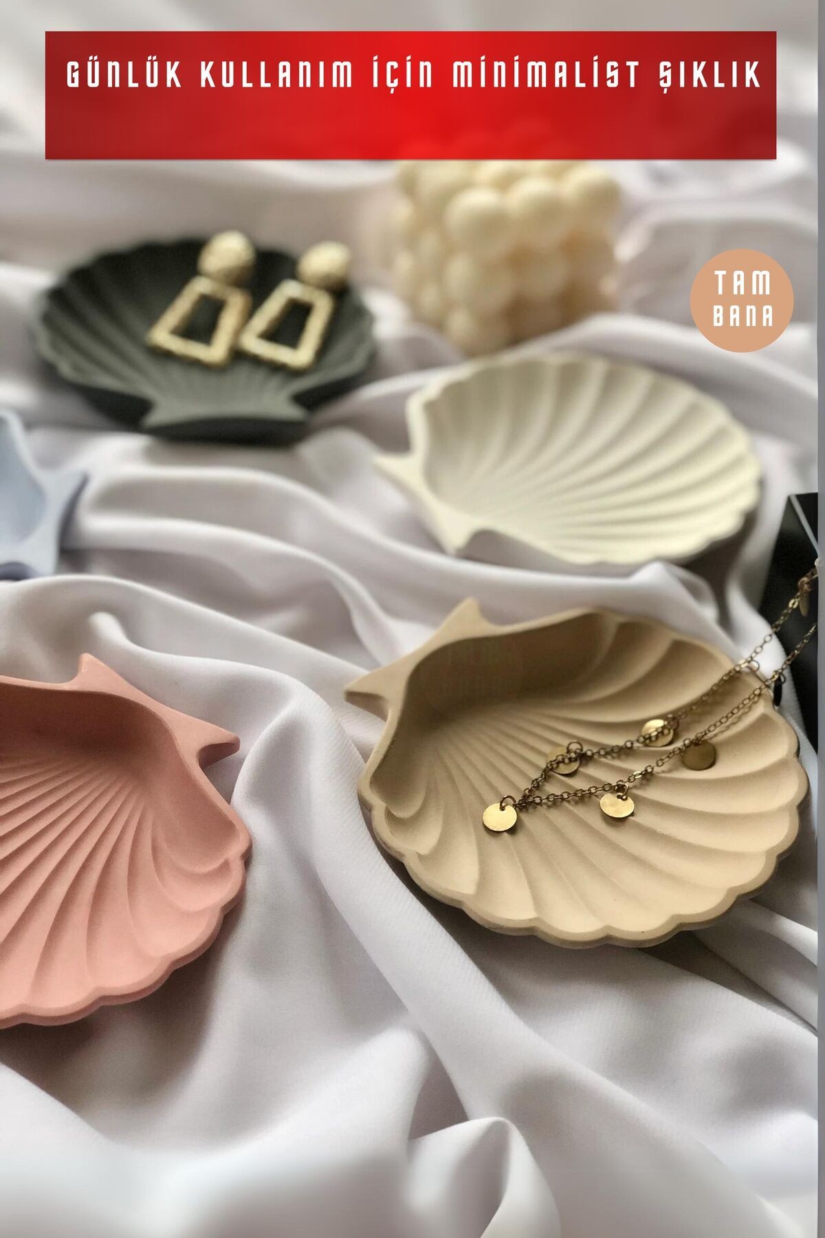 Sunumluk Takı Tabağı Dekoratif Tepsi Obje Seti 5 Parça Model 25