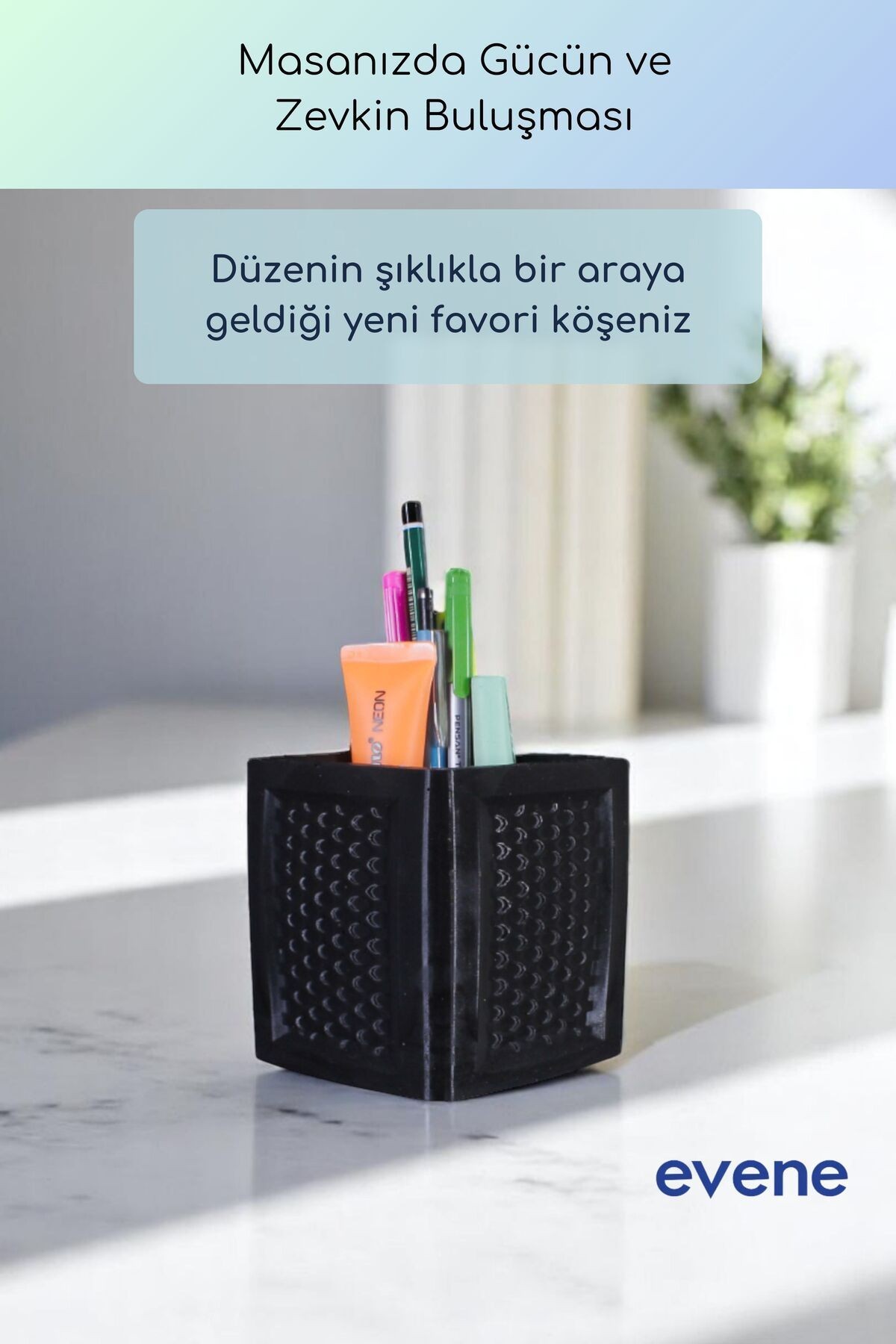 Kalemlik Masa Kalemliği Organizer Kalemlik Siyah Renk Model 86