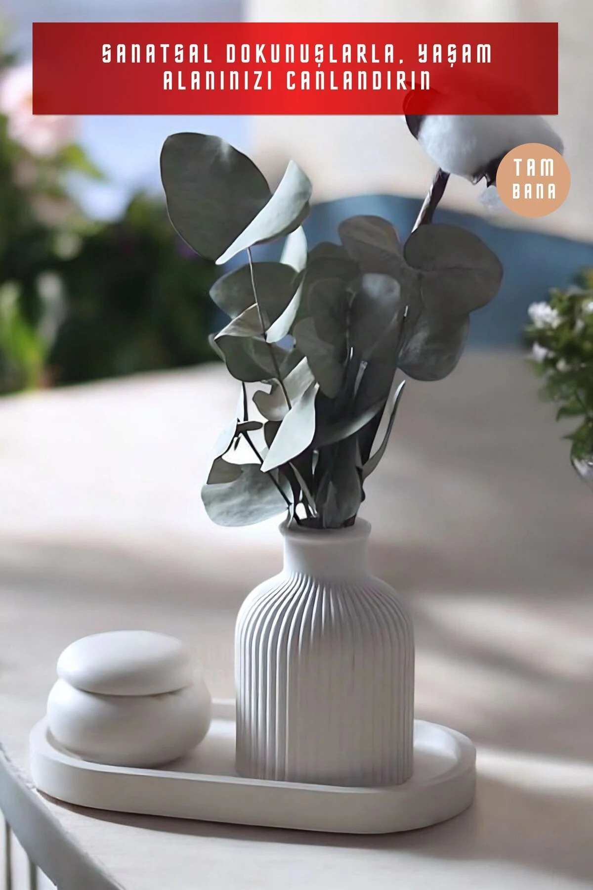 Beyaz Sunumluk Takı Tabağı Dekoratif Tepsi Obje Seti 3 Parça Model 1011