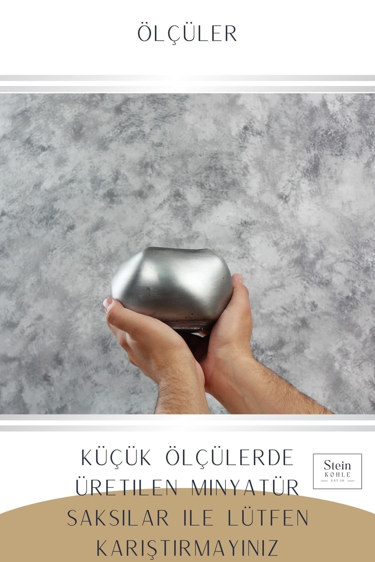 Çiçek Saksısı Büyük Boy 3 Adet Gümüş Renk Eskitme Uygulamalı Spiral Oval Model