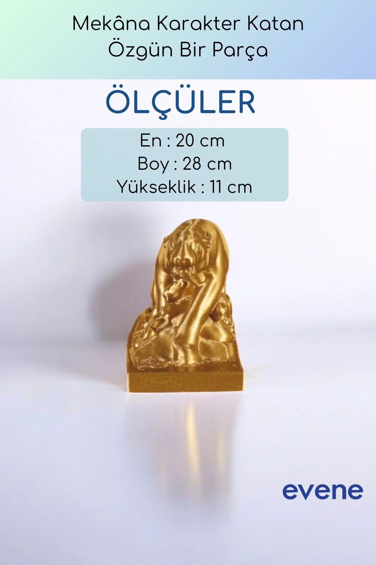 Dekoratif Obje Biblo Ev Dekorasyon Heykel Salon Masa Üstü Süs Eşyası Altın Model 59