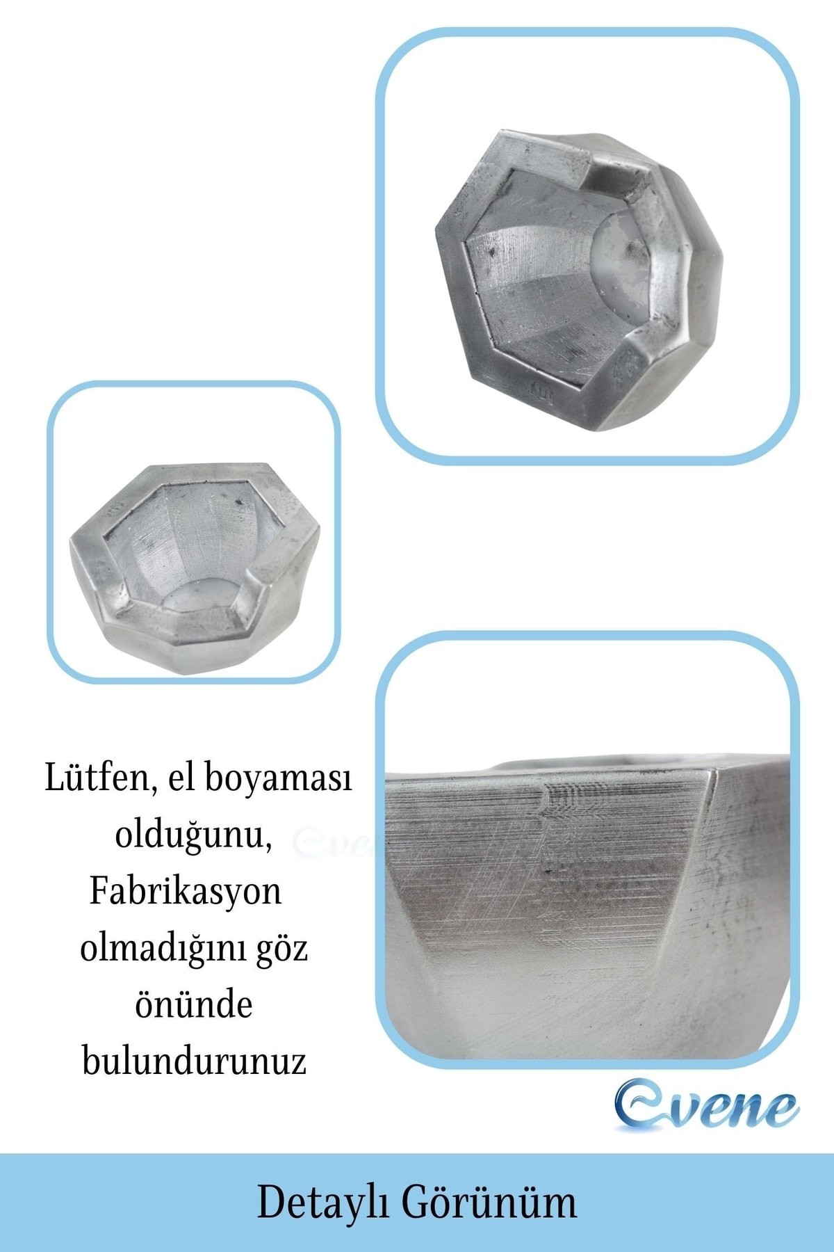 Saksı Çiçek Kaktüs Saksısı Lüx 15 Cm Gümüş Eskitme Varak Boyalı Önü Açık Desen Saksı Çiçeklik