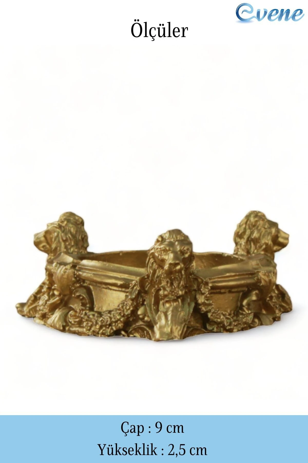 Küllük Altın Kül Tablası Dekoratif Küllük 4 Adet Model 7