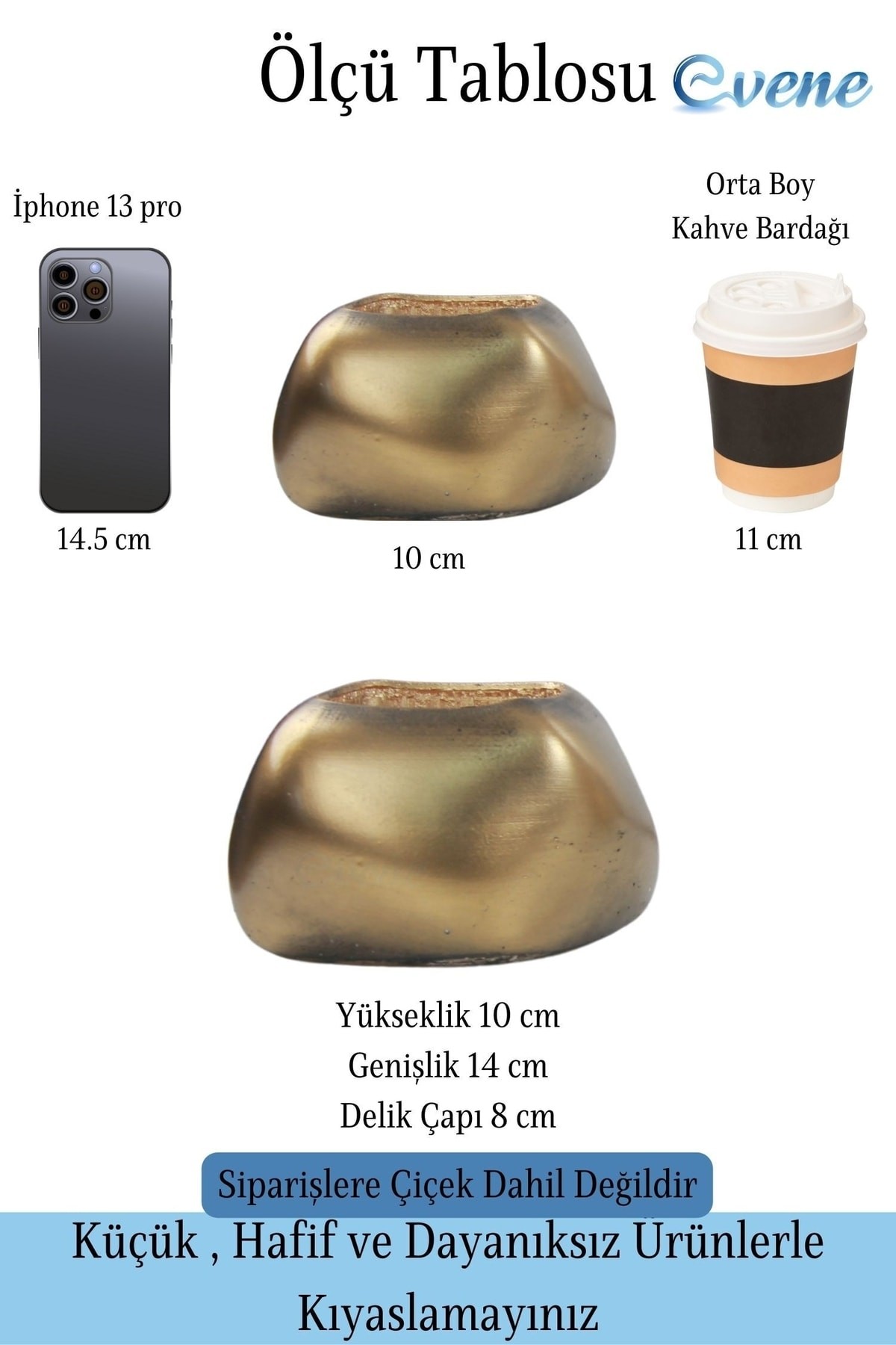 Saksı Çiçek Kaktüs Saksısı Lüx 14 Cm Altın Eskitme Varak Boyalı Elips Desen Saksı Çiçeklik