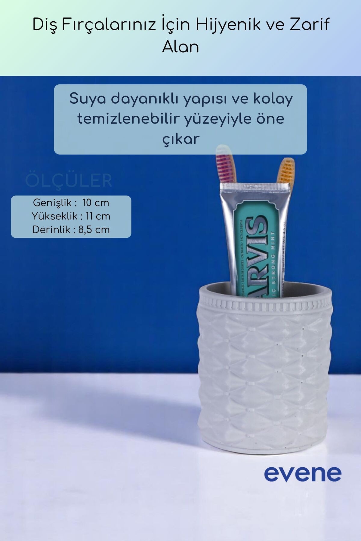 Diş Fırçalığı Diş Fırçalık Diş Fırçası Standı Diş Fırçası Tutucu Beyaz Renk Model 85