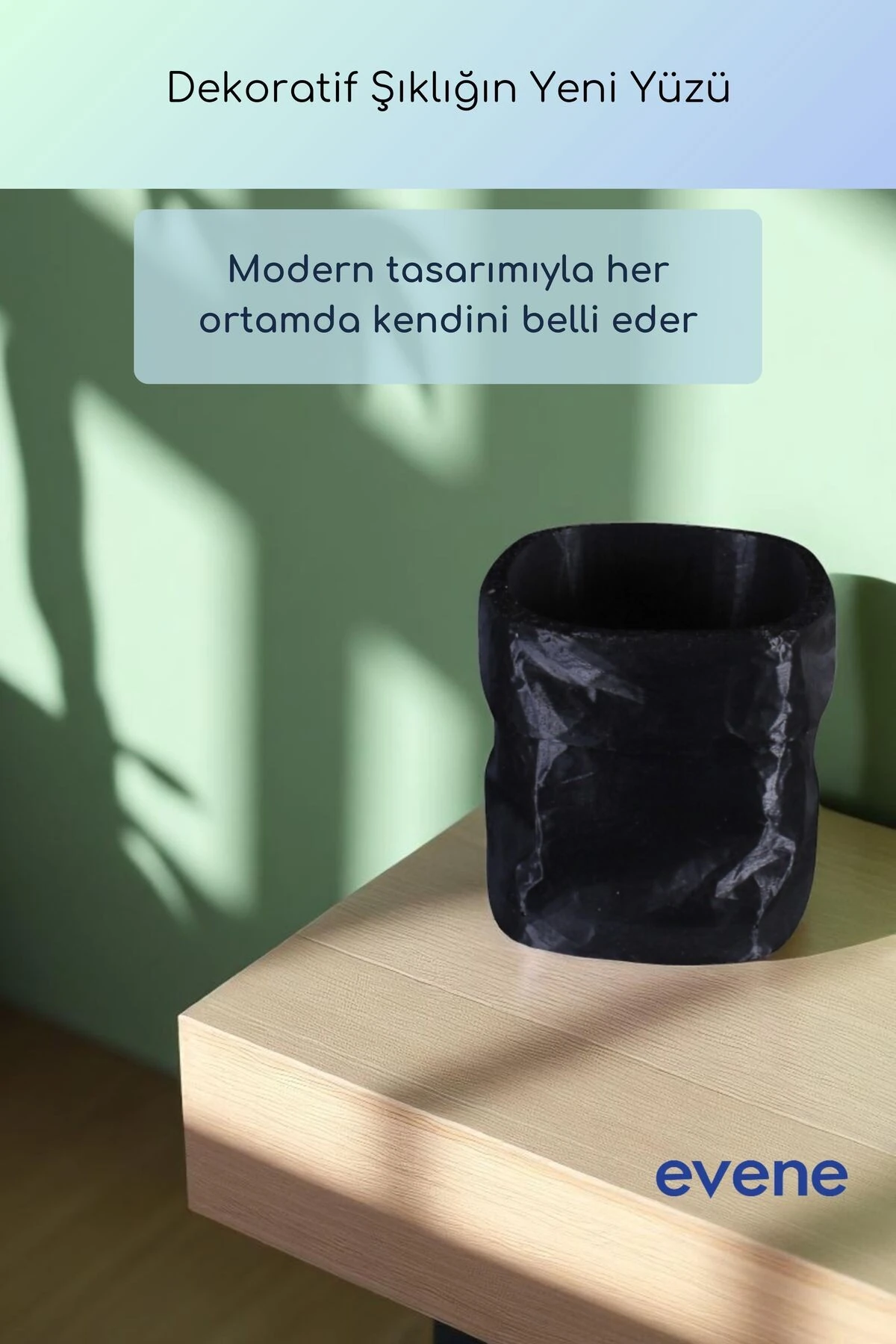 Vazo Küçük Vazo Masa Üstü Vazo Ev Dekorasyon Vazo Siyah Renk Model 80