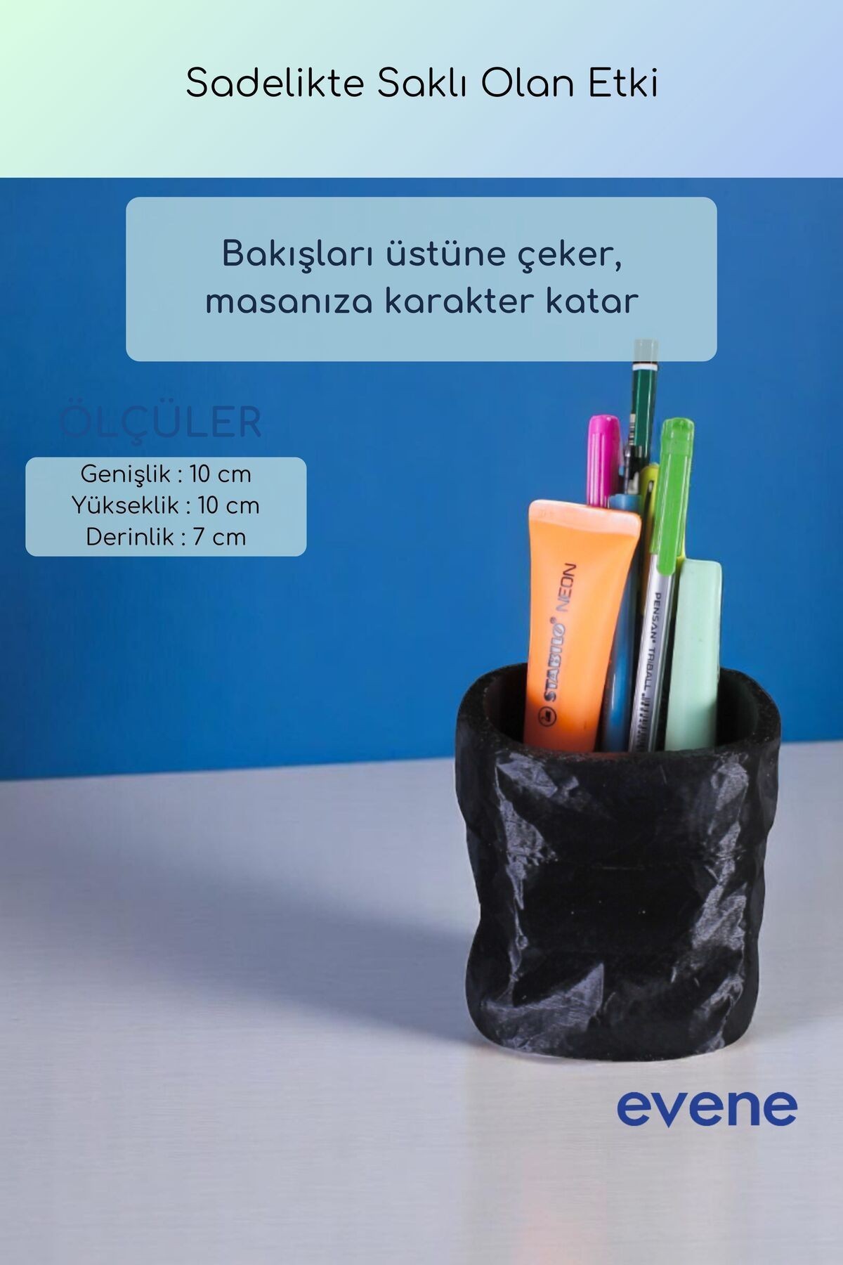 Kalemlik Masa Kalemliği Organizer Kalemlik Siyah Renk Model 80