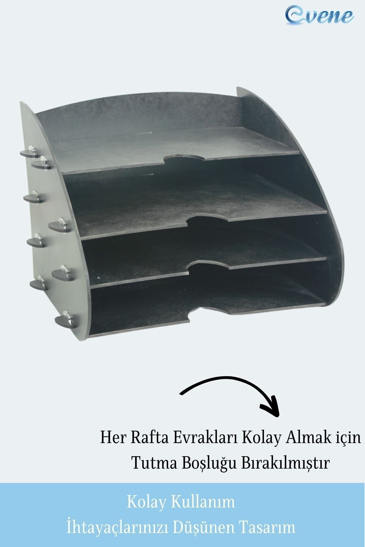 Dosya Düzenleyici Masa Üstü Organizer Ahşap Evrak Raflı Model 3