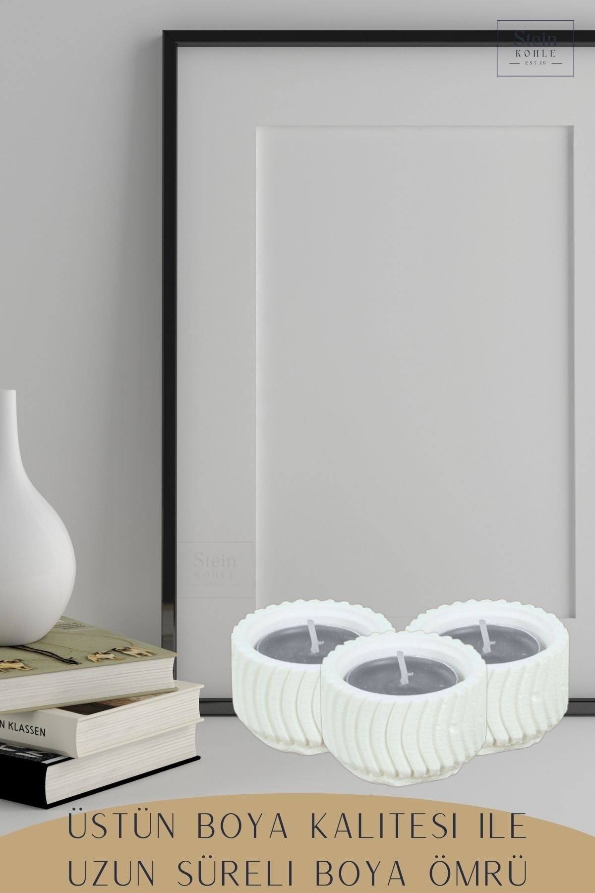 Şamdan Dekoratif Mumluk Beyaz Şamdan Tealight Mum Uyumlu Tekerlek Model