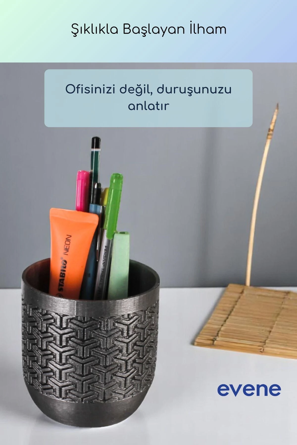 Kalemlik Masa Kalemliği Organizer Kalemlik Gümüş Eskitme Renk Model 77