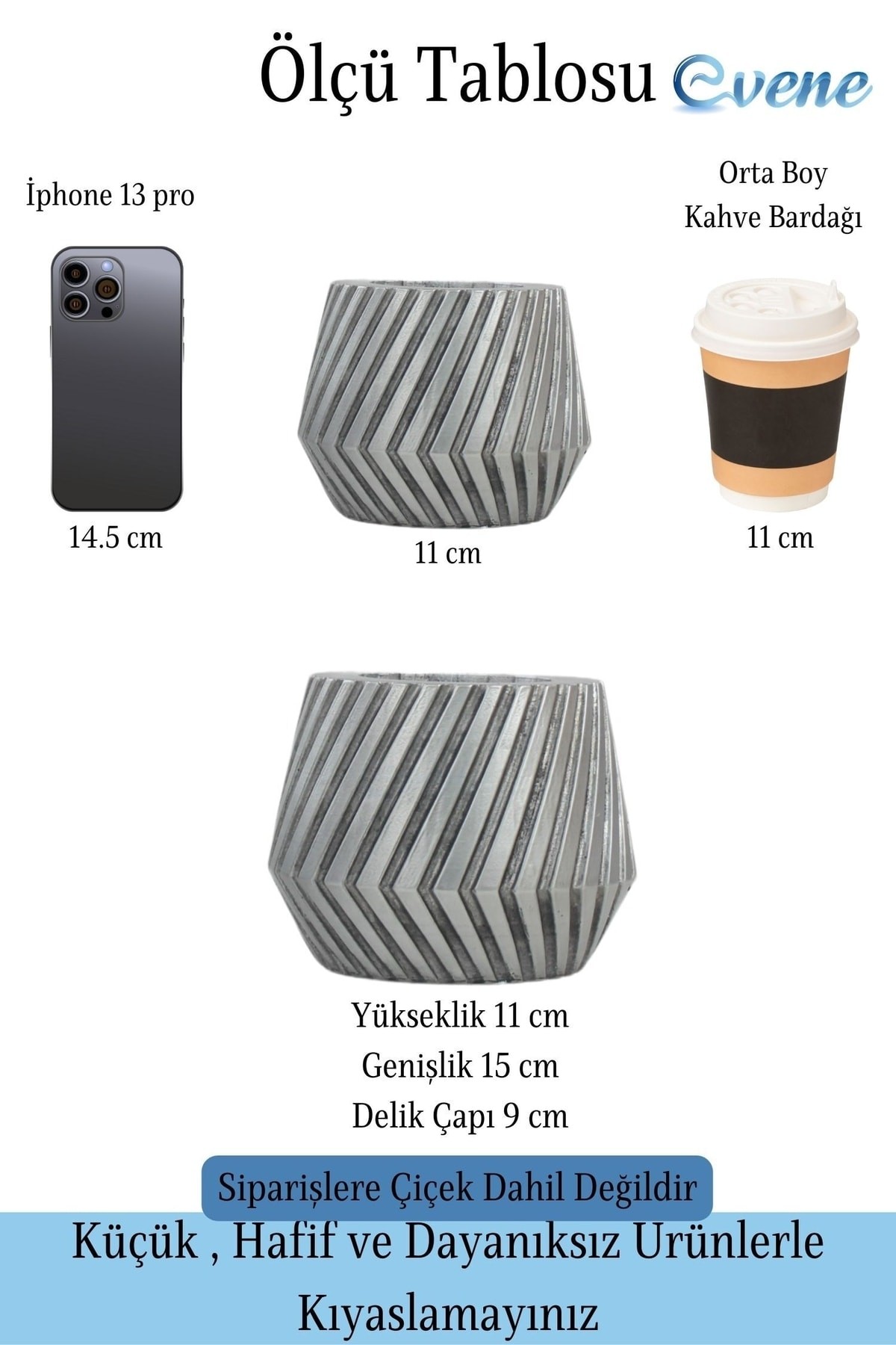 Saksı Çiçek Kaktüs Saksısı Lüx 15 Cm Gümüş Eskitme Varak Boyalı Dişli Desen Saksı Çiçeklik