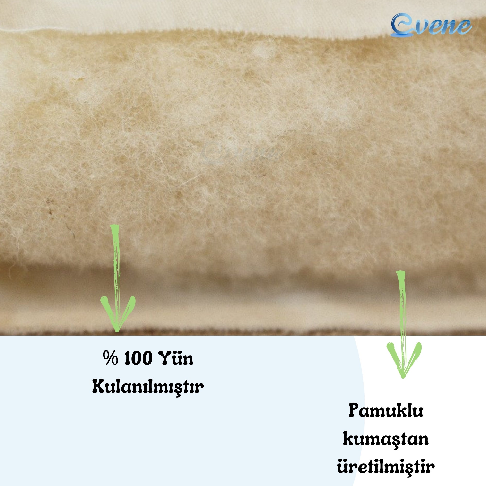Tek Kişilik Yün Yorgan ve 1 ADET YÜN Yastık SET