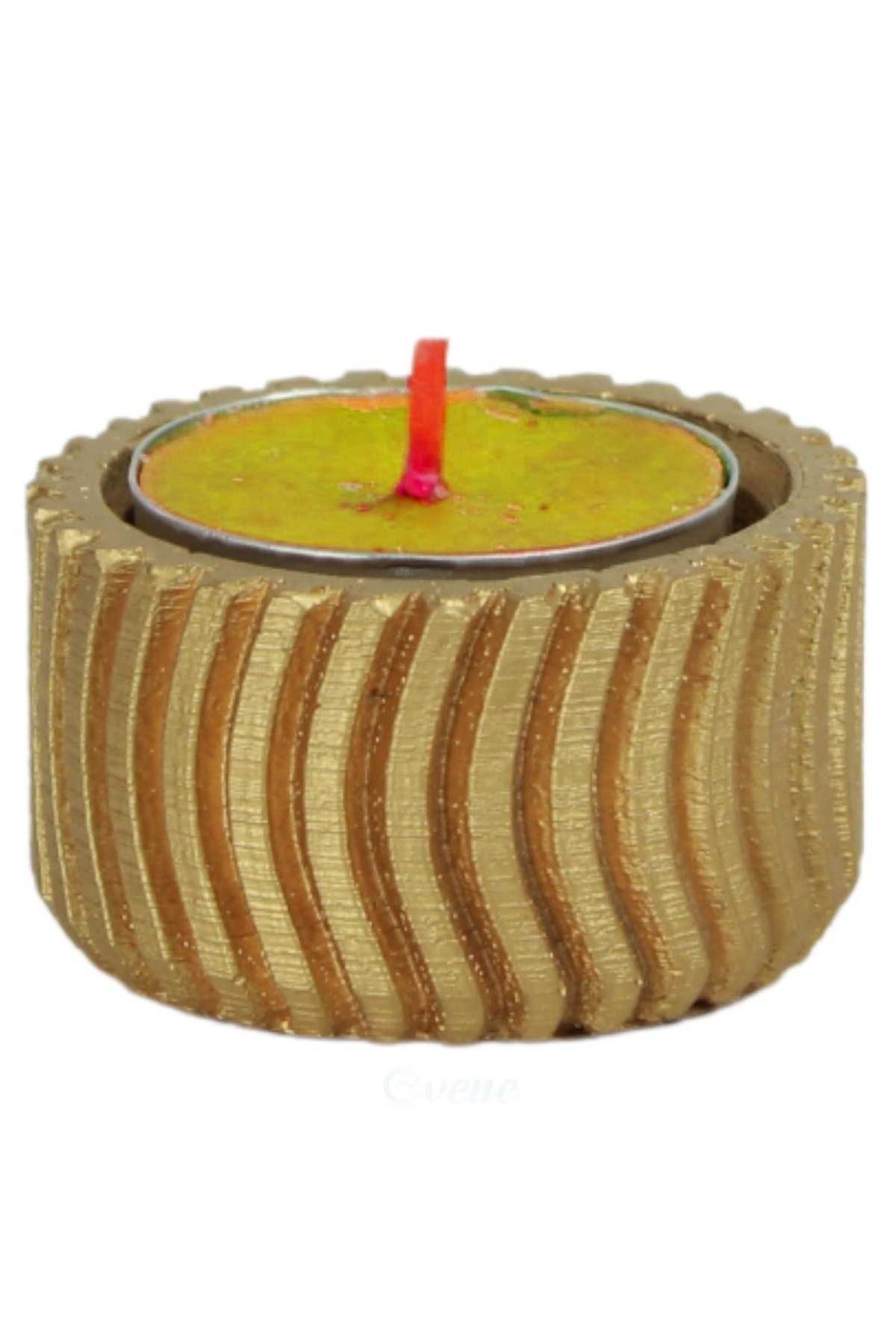 Altın Mumluk Şamdan Tealight Mum Uyumlu Tekerlek Model