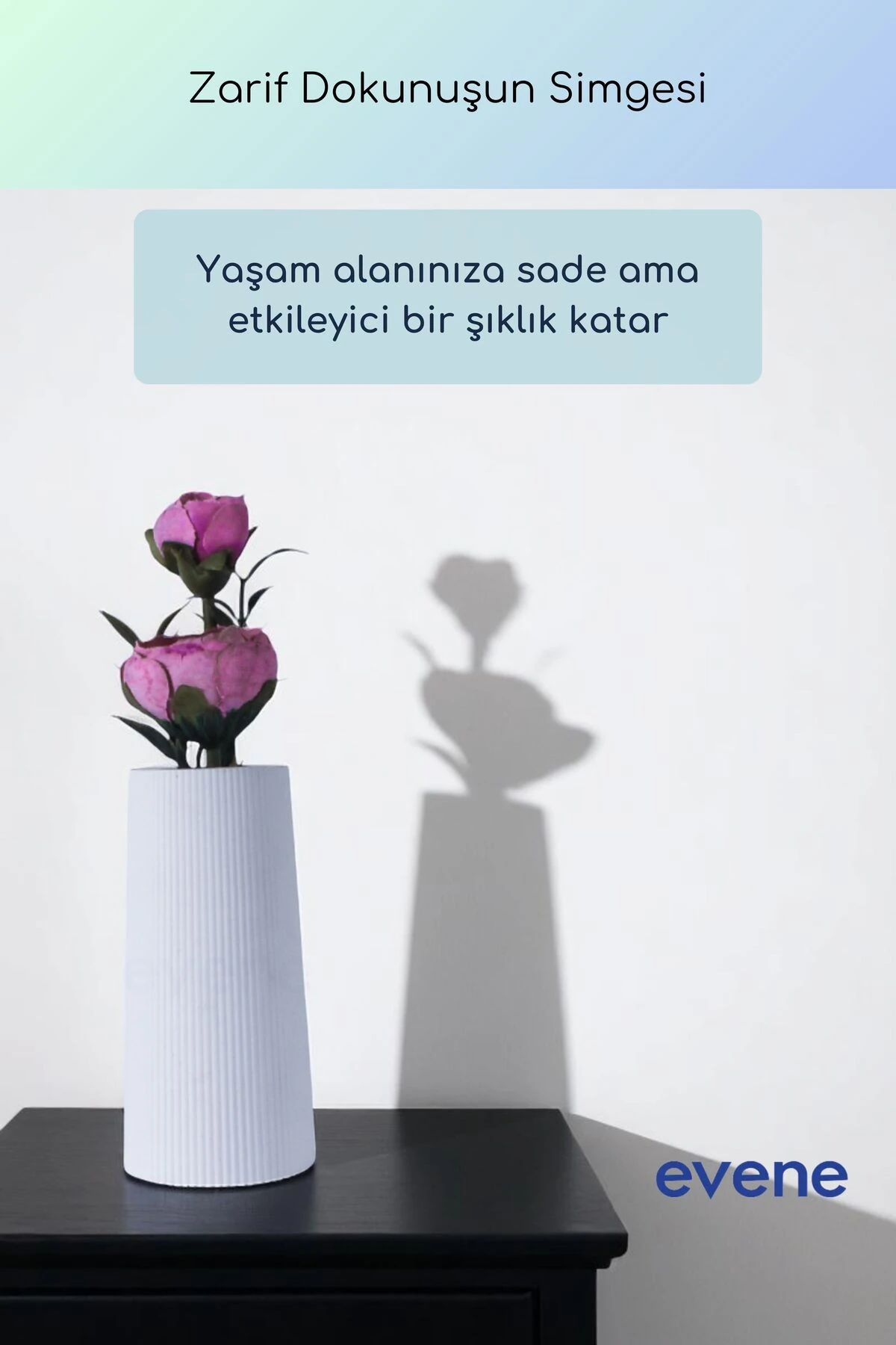 Vazo Küçük Vazo Masa Üstü Vazo Ev Dekorasyon Vazo Beyaz Renk Model 59