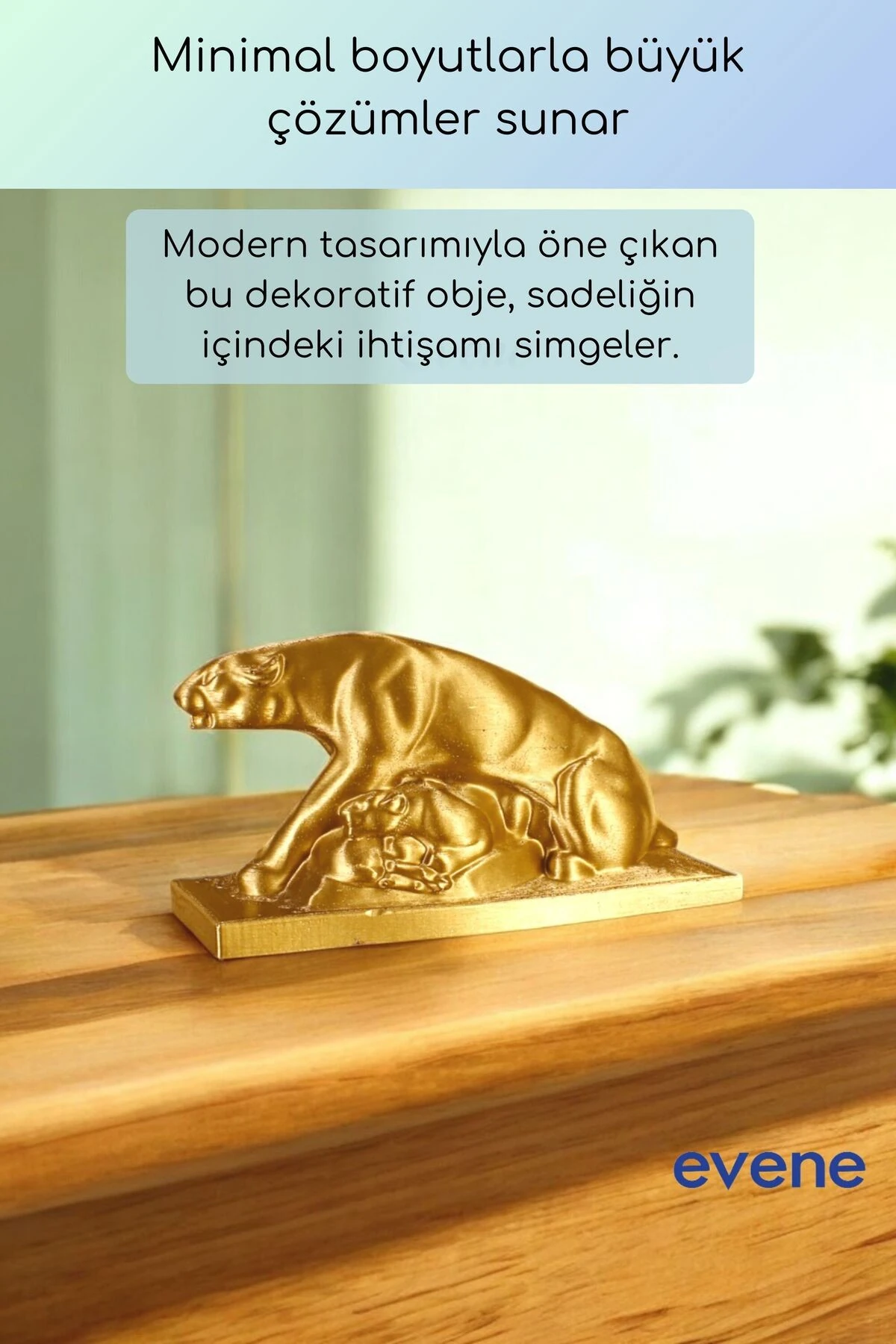 Dekoratif Obje Biblo Ev Dekorasyon Heykel Salon Masa Üstü Süs Eşyası Altın Model 59