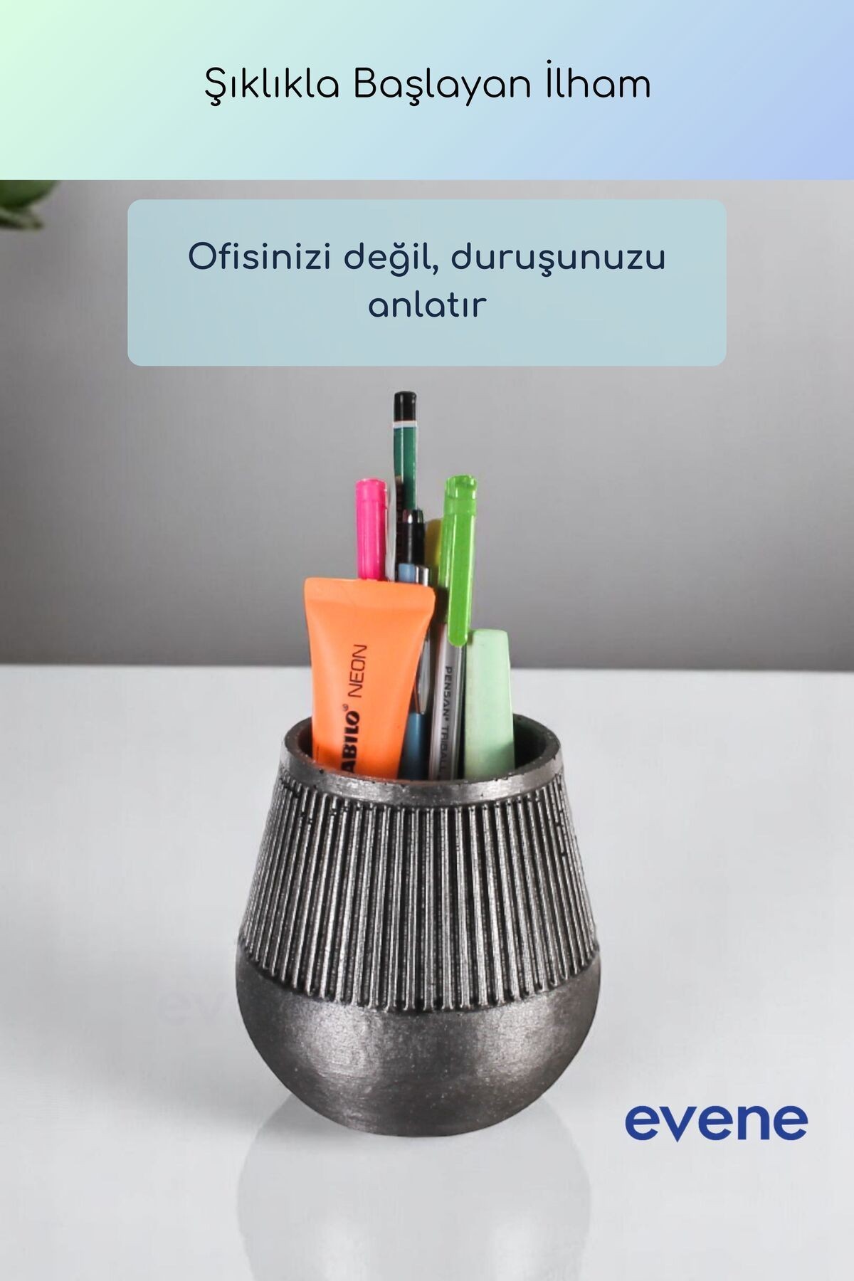 Kalemlik Masa Kalemliği Organizer Kalemlik Gümüş Eskitme Renk Model 88