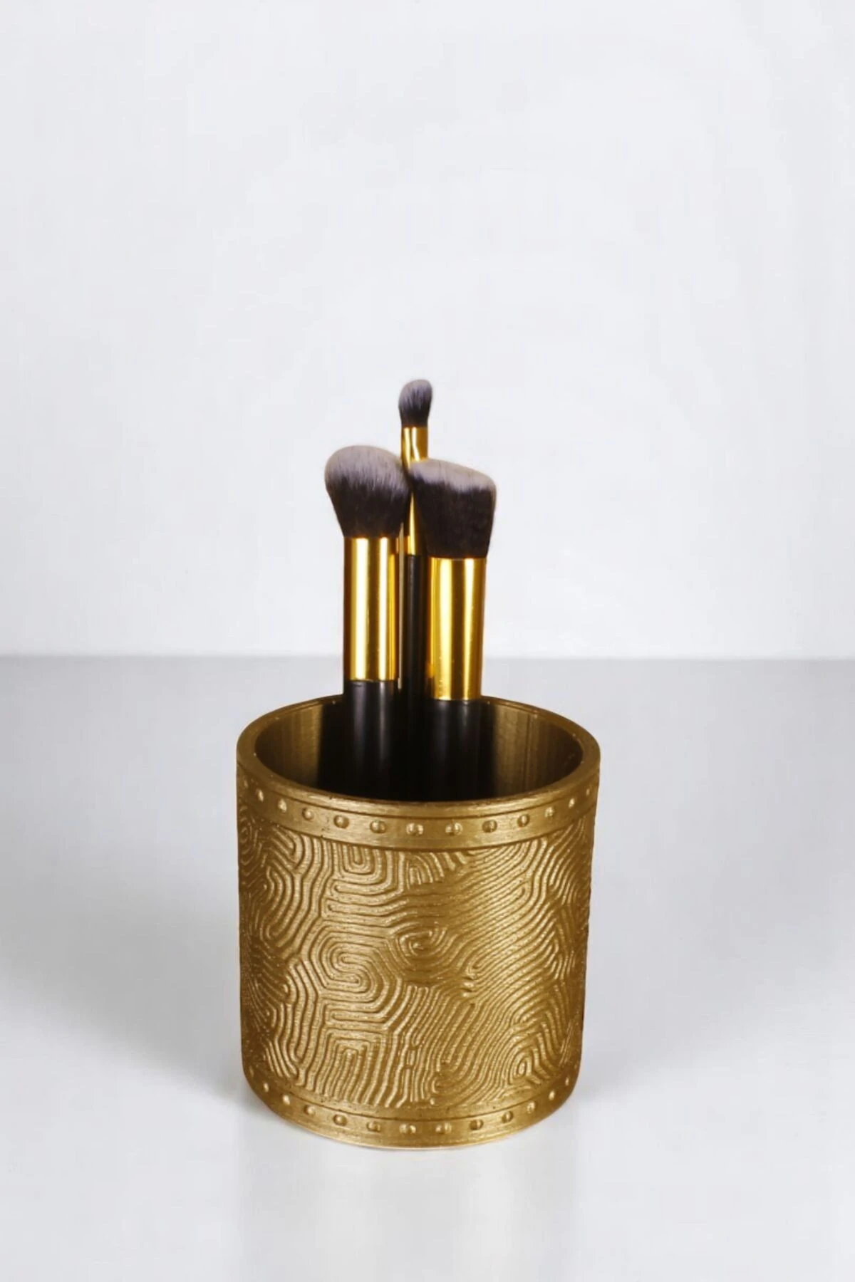 Makyaj Organizeri Makyaj Fırçalığı Makyaj Organizer Düzenleyici Altın Renk Model 82 image