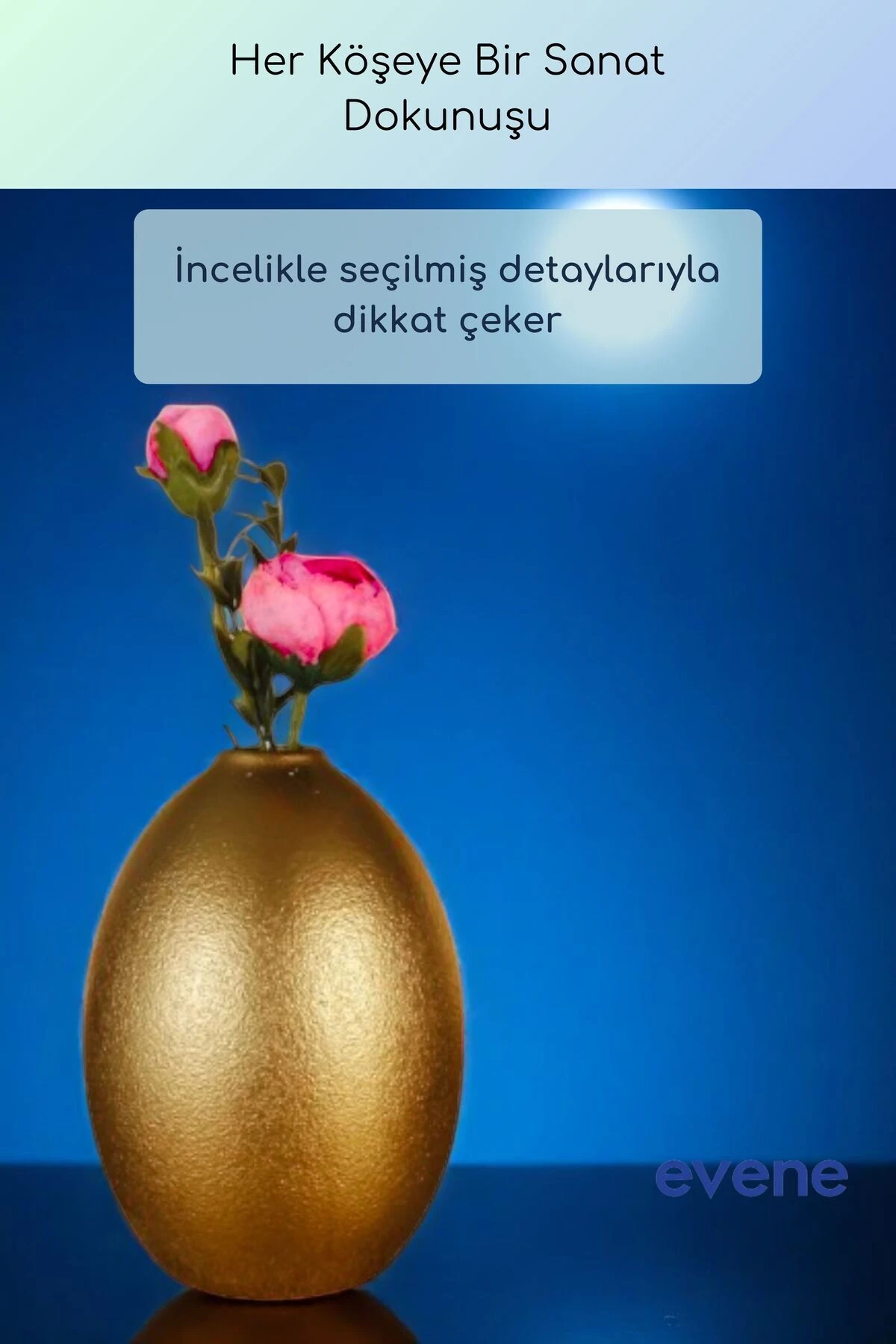 Vazo Küçük Vazo Masa Üstü Vazo Ev Dekorasyon Vazo Altın Renk Model 70