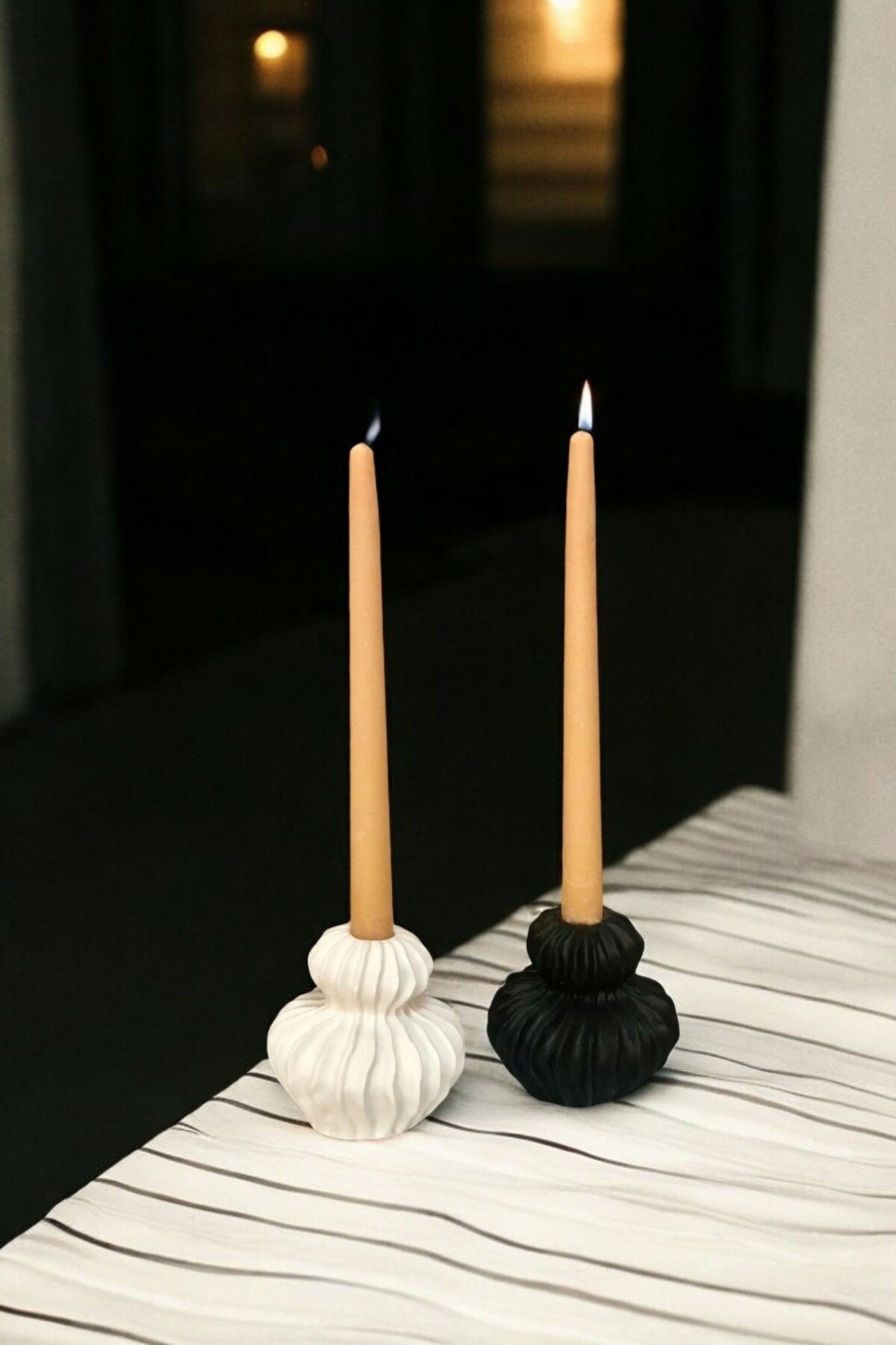 Dekoratif Mumluk Set Şamdan El Yapımı Model 19 image