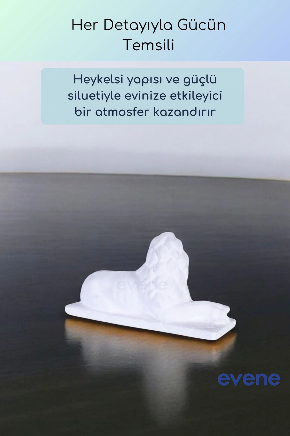 Dekoratif Obje Biblo Ev Dekorasyon Heykel Salon Masa Üstü Süs Eşyası Aslan Beyaz Model 58