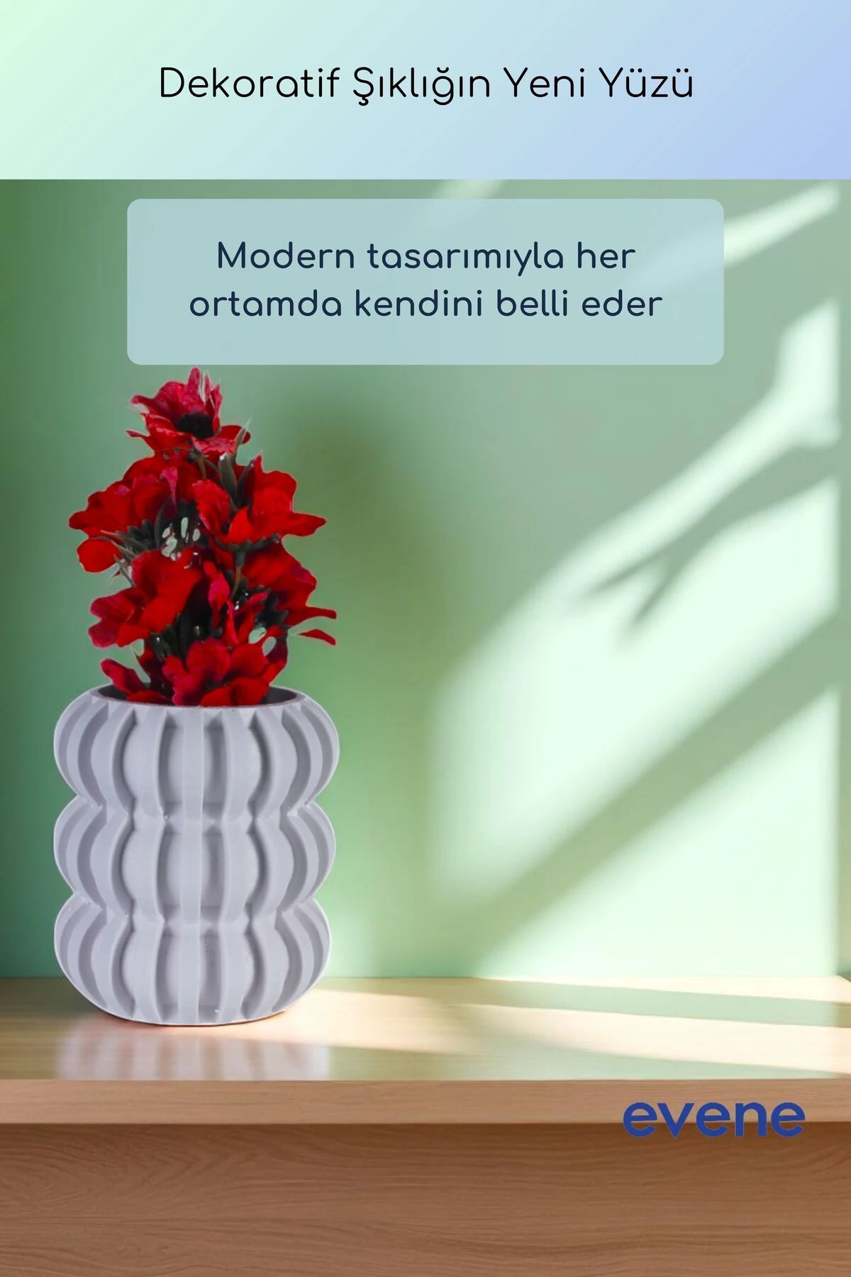 Vazo Küçük Vazo Masa Üstü Vazo Ev Dekorasyon Vazo Beyaz Renk Model 75