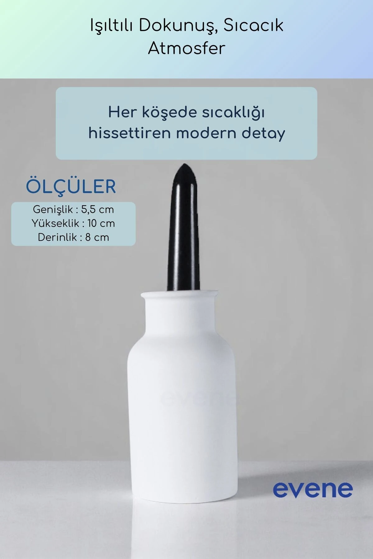 Mumluk Şamdan Ince Mum Uyumlu Beyaz Renk Model 65