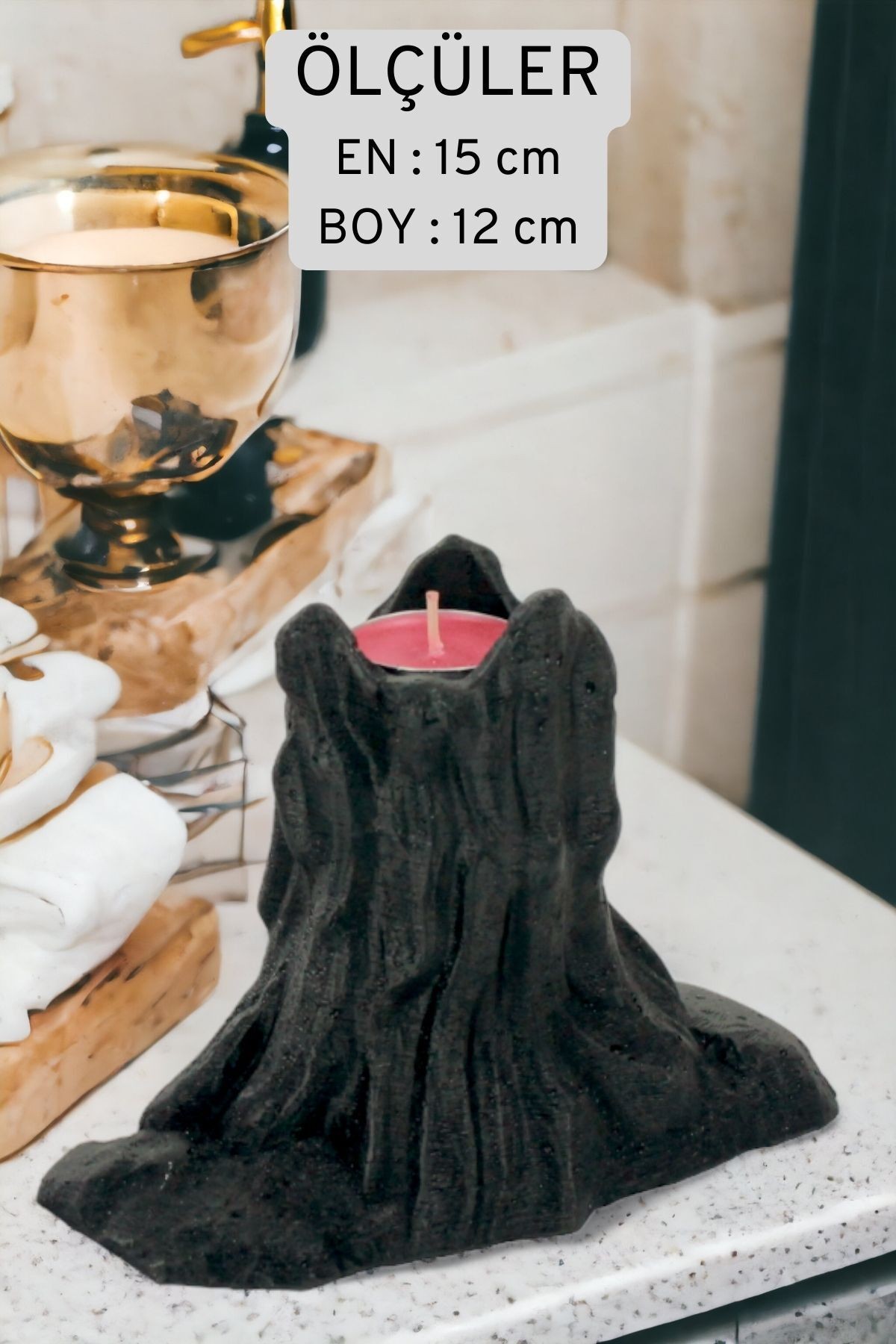 Şamdan Mumluk Dekoratif Mumluk Tealight Mumluk Model 2 İkili Mumluk