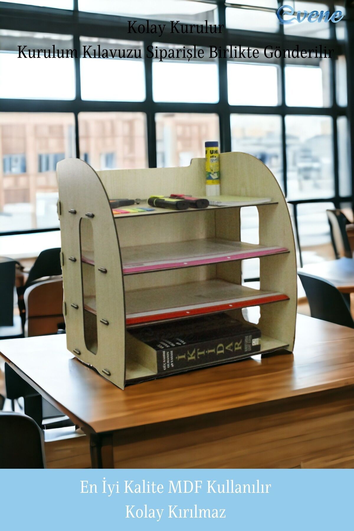 Dosya Düzenleyici Masa Üstü Organizer Ahşap Evrak Rafı Model 6