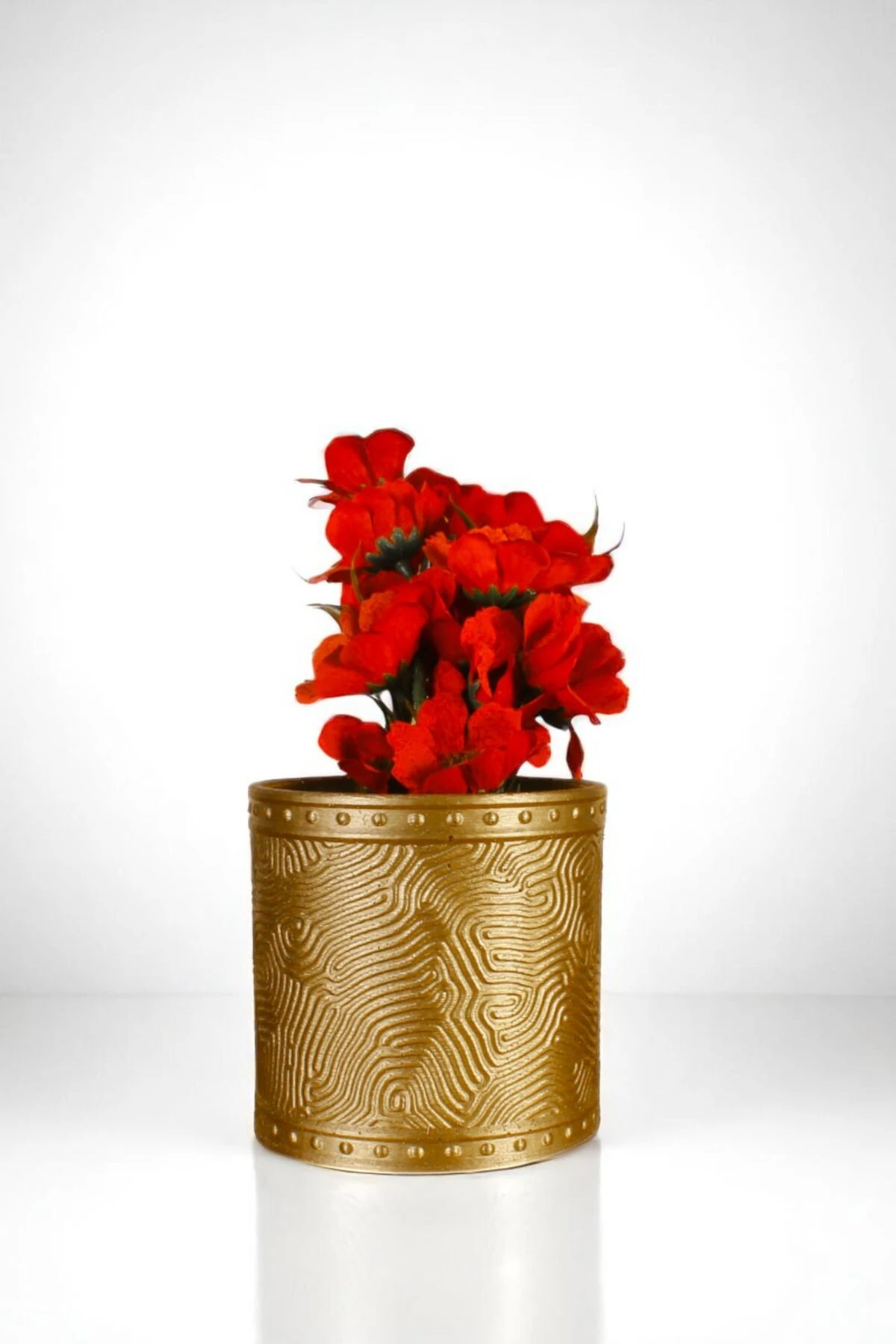 Vazo Küçük Vazo Masa Üstü Vazo Ev Dekorasyon Vazo Altın Renk Model 82