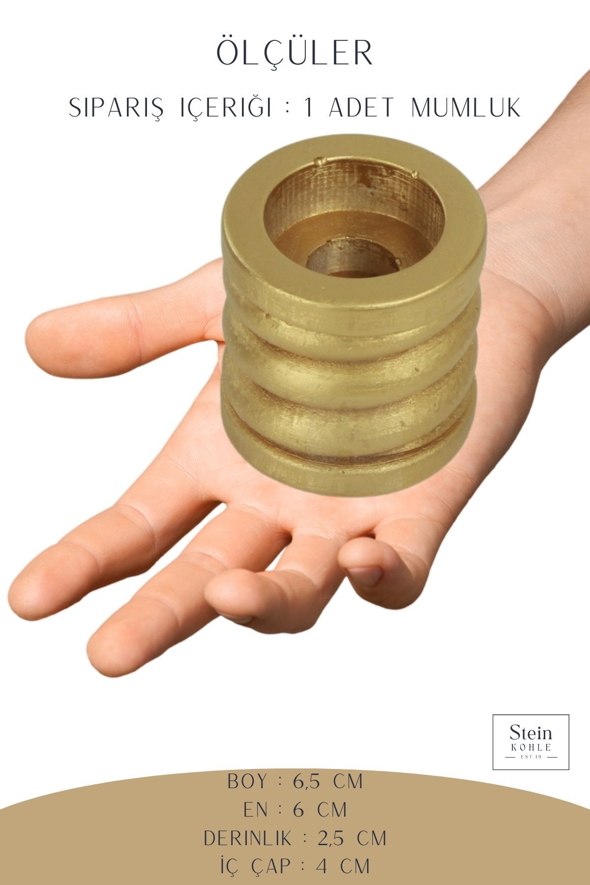 Şamdan Dekoratif Mumluk Altın Şamdan Tealight ve Uzun Mum Uyumlu Spiral Model