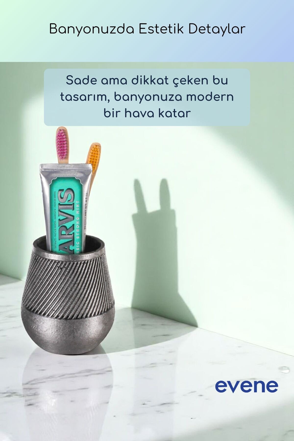 Diş Fırçalığı Diş Fırçalık Diş Fırçası Standı Diş Fırçası Tutucu Gümüş Eskitme Renk Model 89