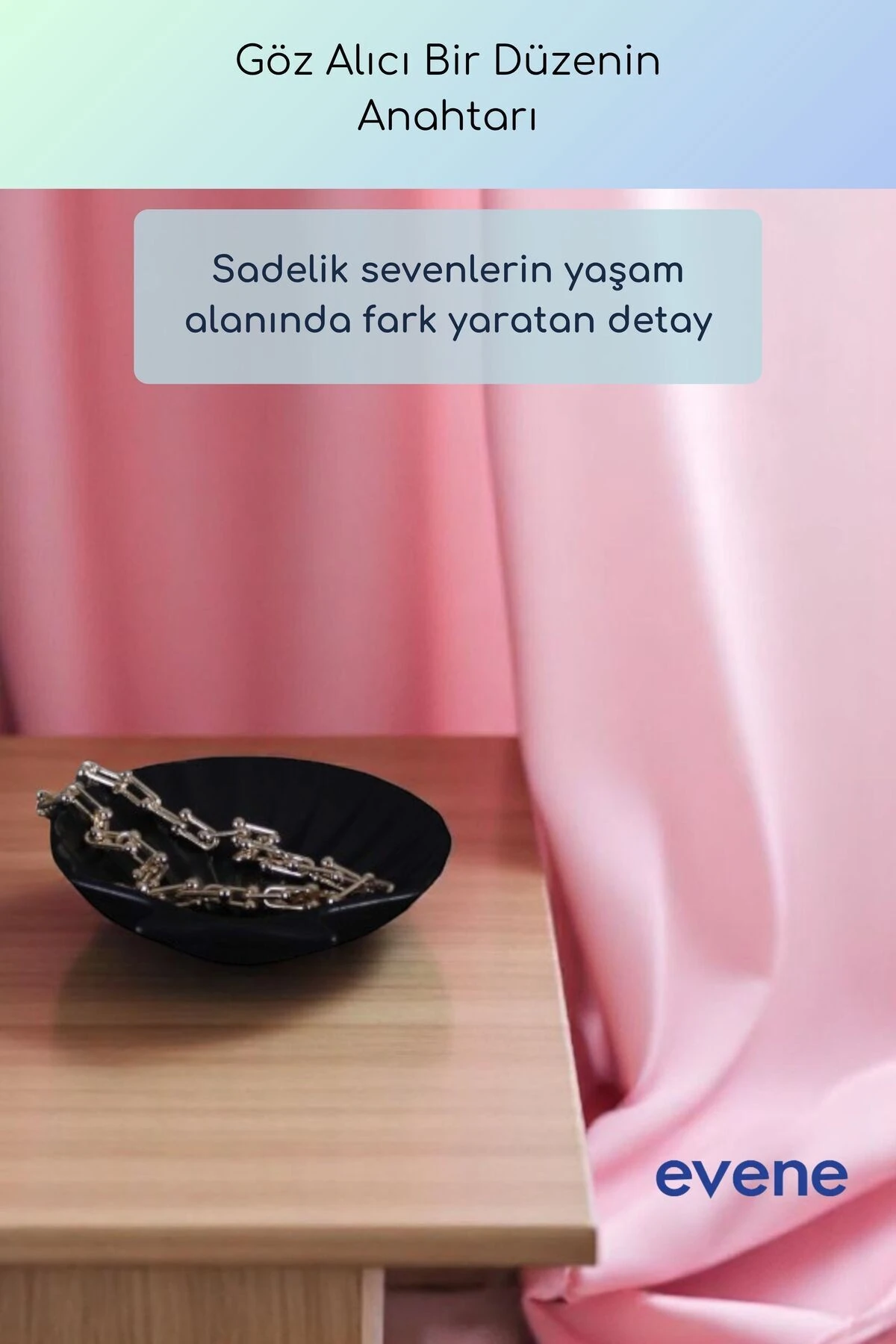 Takı Organizer Makyaj Düzenleyici Kozmetik Organizer Dekoratif Tabak Siyah Renk Model 25