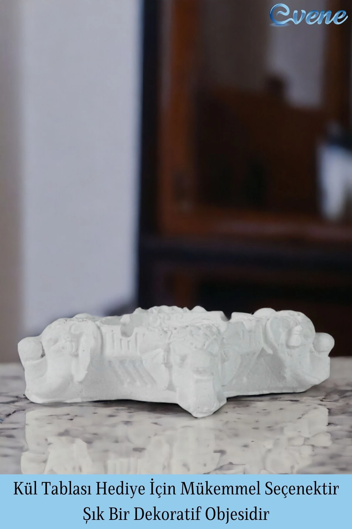 Küllük Beyaz Kül Tablası Dekoratif Küllük 2 Adet Model 6