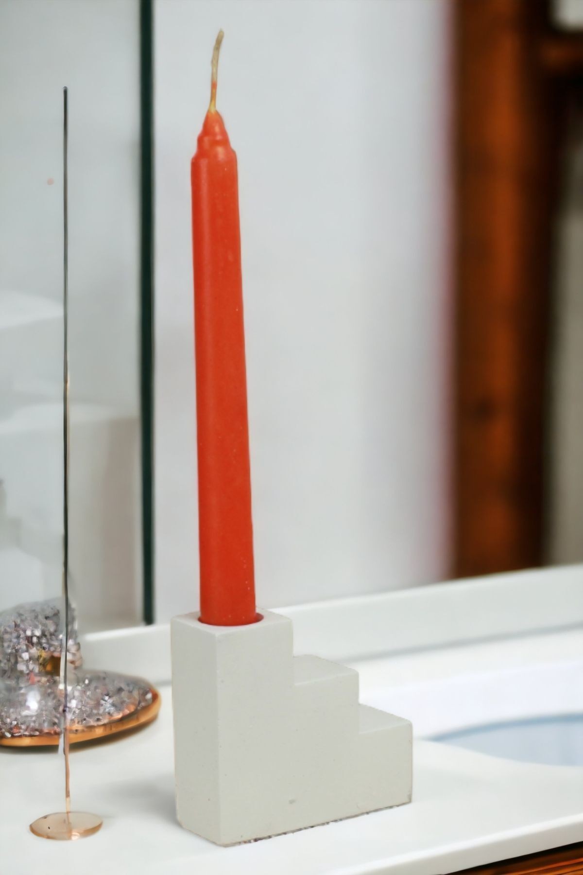 Şamdan Mumluk Dekoratif Mumluk Beyaz Renk Tealight Mumluk Model 18