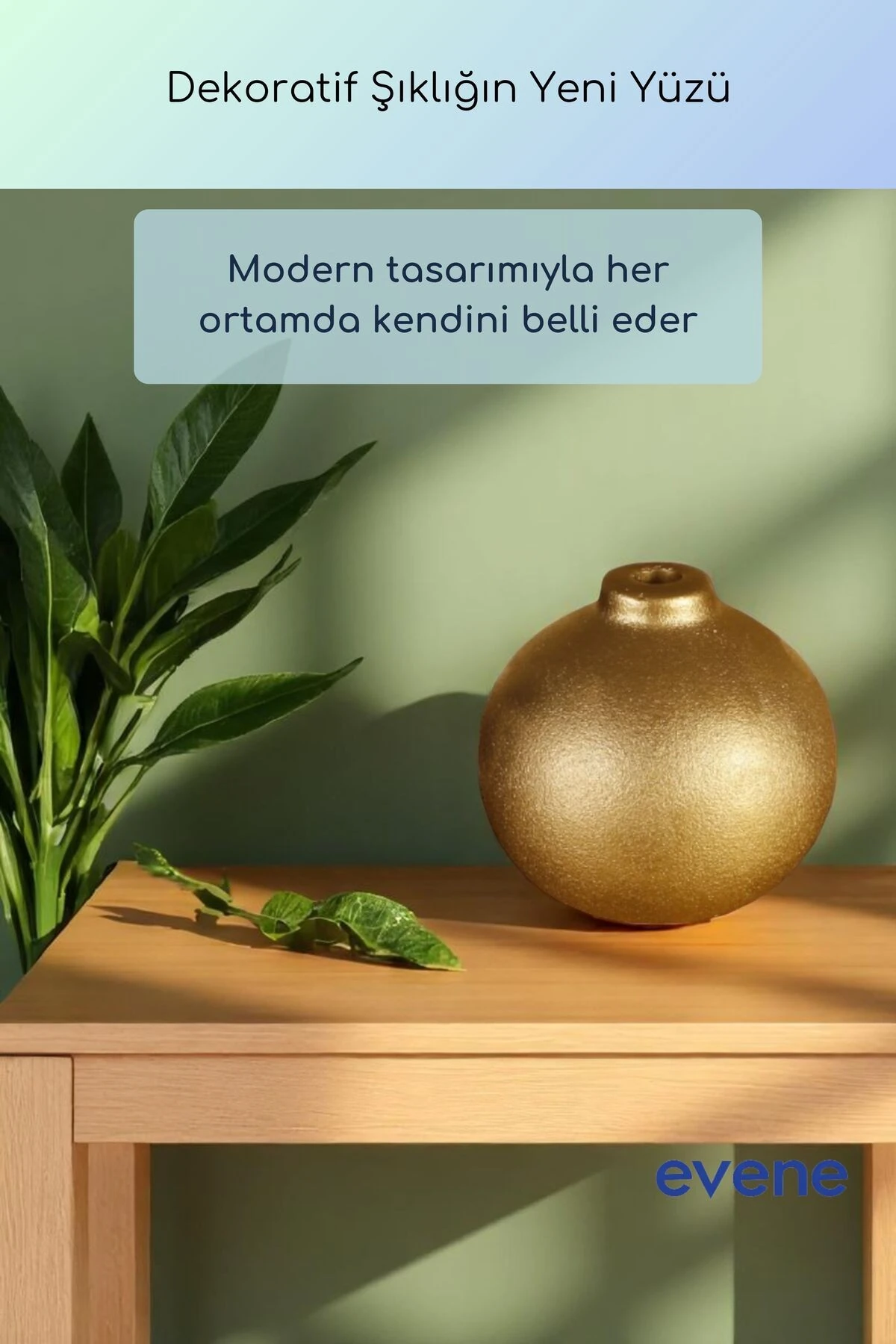 Vazo Küçük Vazo Masa Üstü Vazo Ev Dekorasyon Vazo Altın Renk Model 66