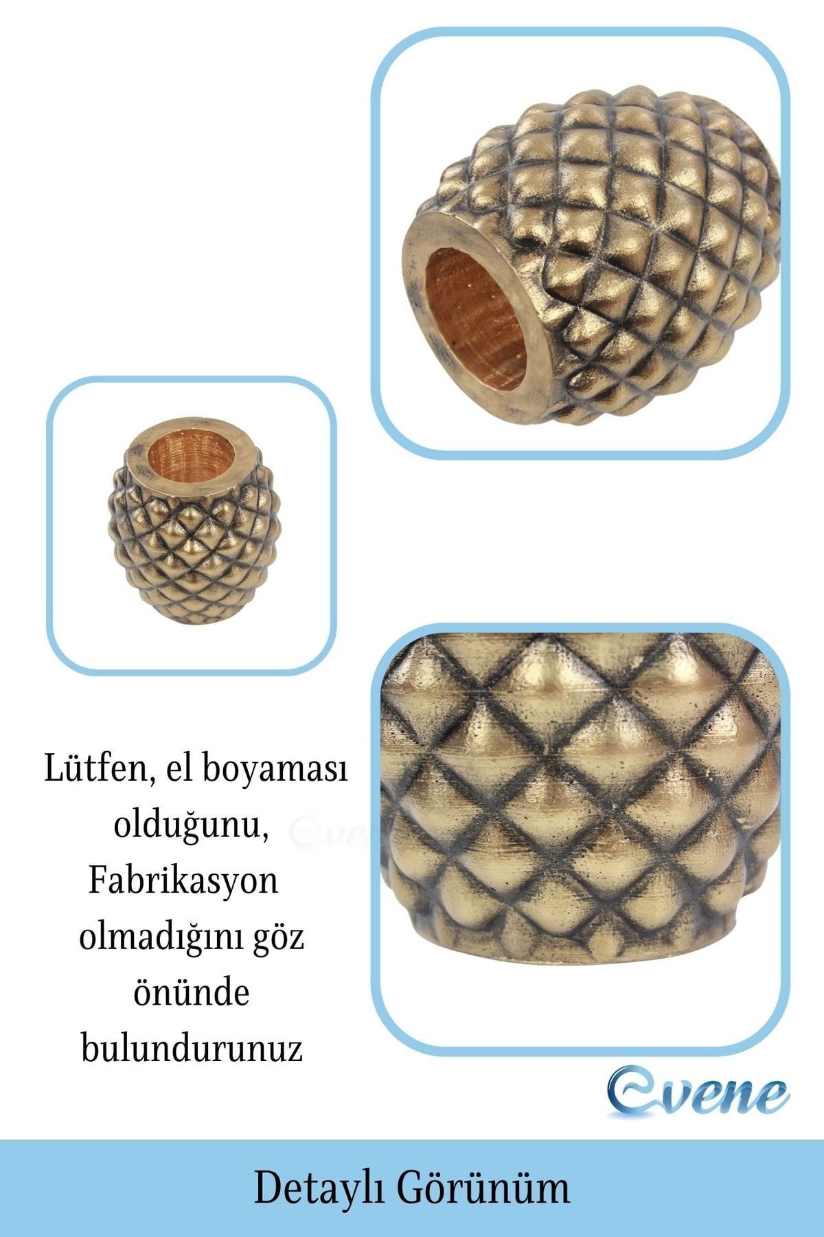 Saksı Çiçek Kaktüs Saksısı Lüx 15 Cm Altın Eskitme Varak Boyalı Ananas Desen Saksı Çiçeklik