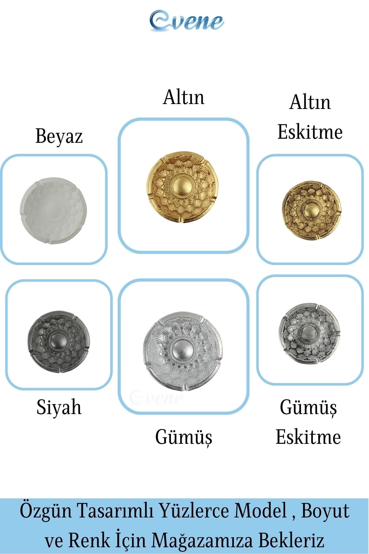 Küllük Gümüş Eskitme Renk Kül Tablası Dekoratif Küllük İstiridye Model