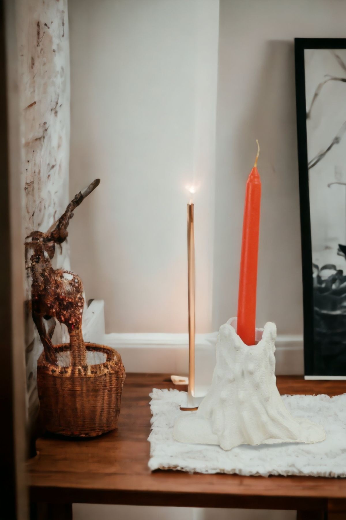 Şamdan Mumluk Dekoratif Mumluk Tealight Mumluk Model 2 İkili Mumluk