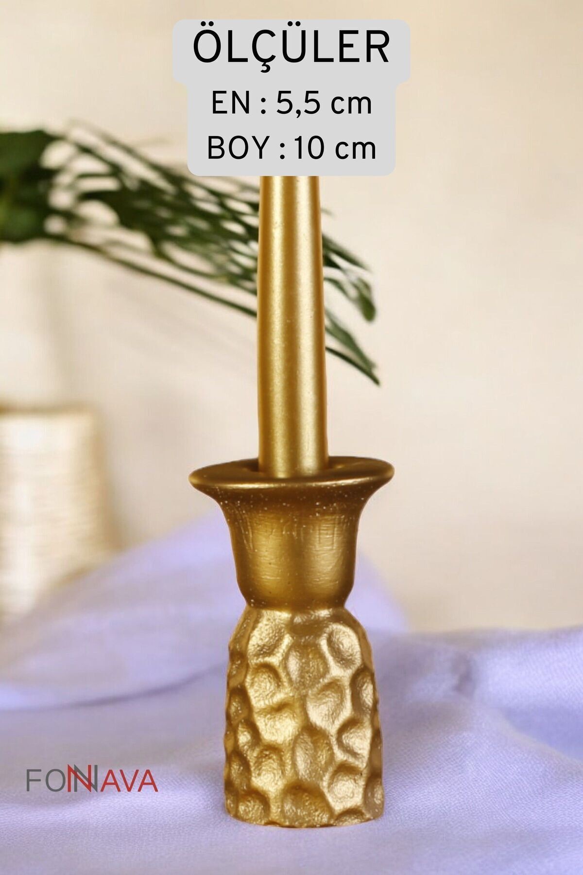 Şamdan Mumluk Dekoratif Mumluk Tealight Mumluk Altın Renk Model 44