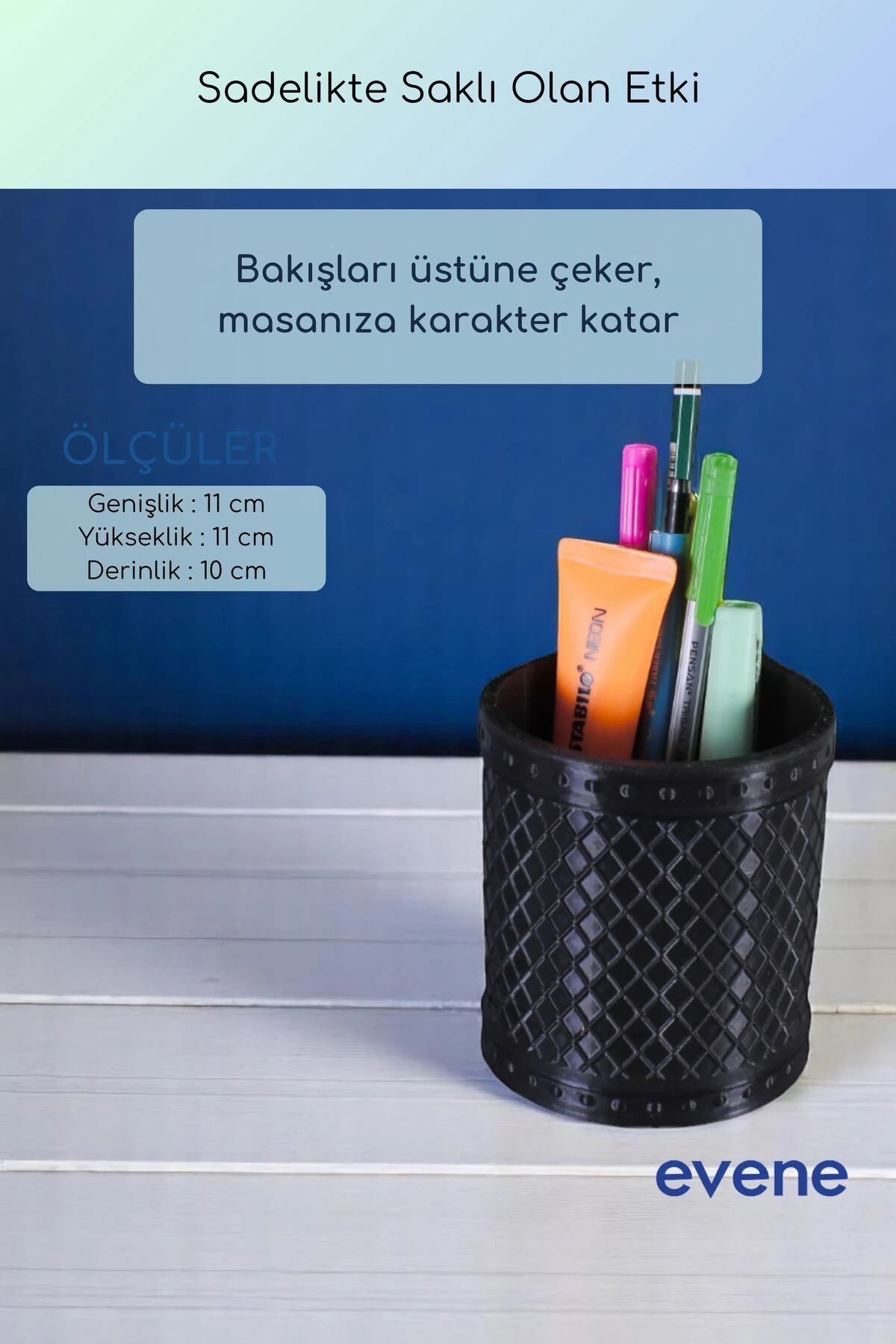 Kalemlik Masa Kalemliği Organizer Kalemlik Siyah Renk Model 90