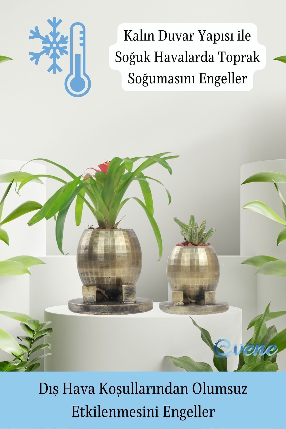 Saksı Çiçek Kaktüs Saksısı Lüx 13 cm Gümüş Eskitme Varak Boyalı Yuvarlak Ayaklı Desen Saksı Çiçeklik