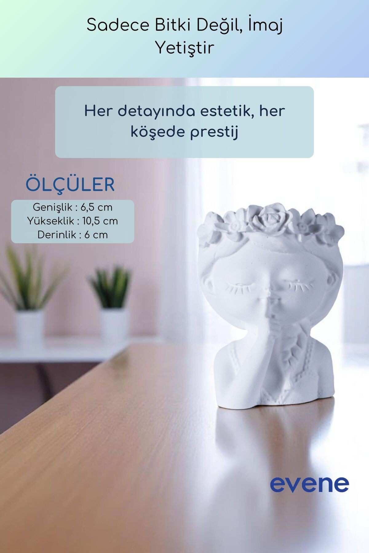 Saksı Dekoratif Saksı Kaktüs Saksısı Sukulent Saksısı Küçük Saksı Model 46 Beyaz Saksı