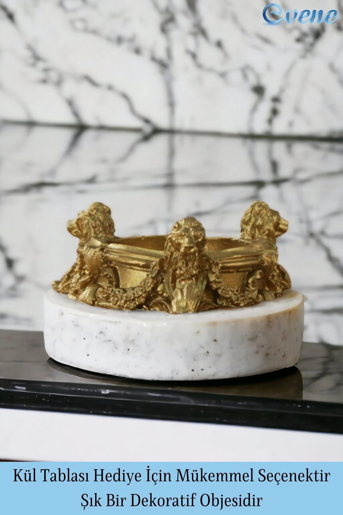 Küllük Altın Kül Tablası Dekoratif Küllük 4 Adet Model 7