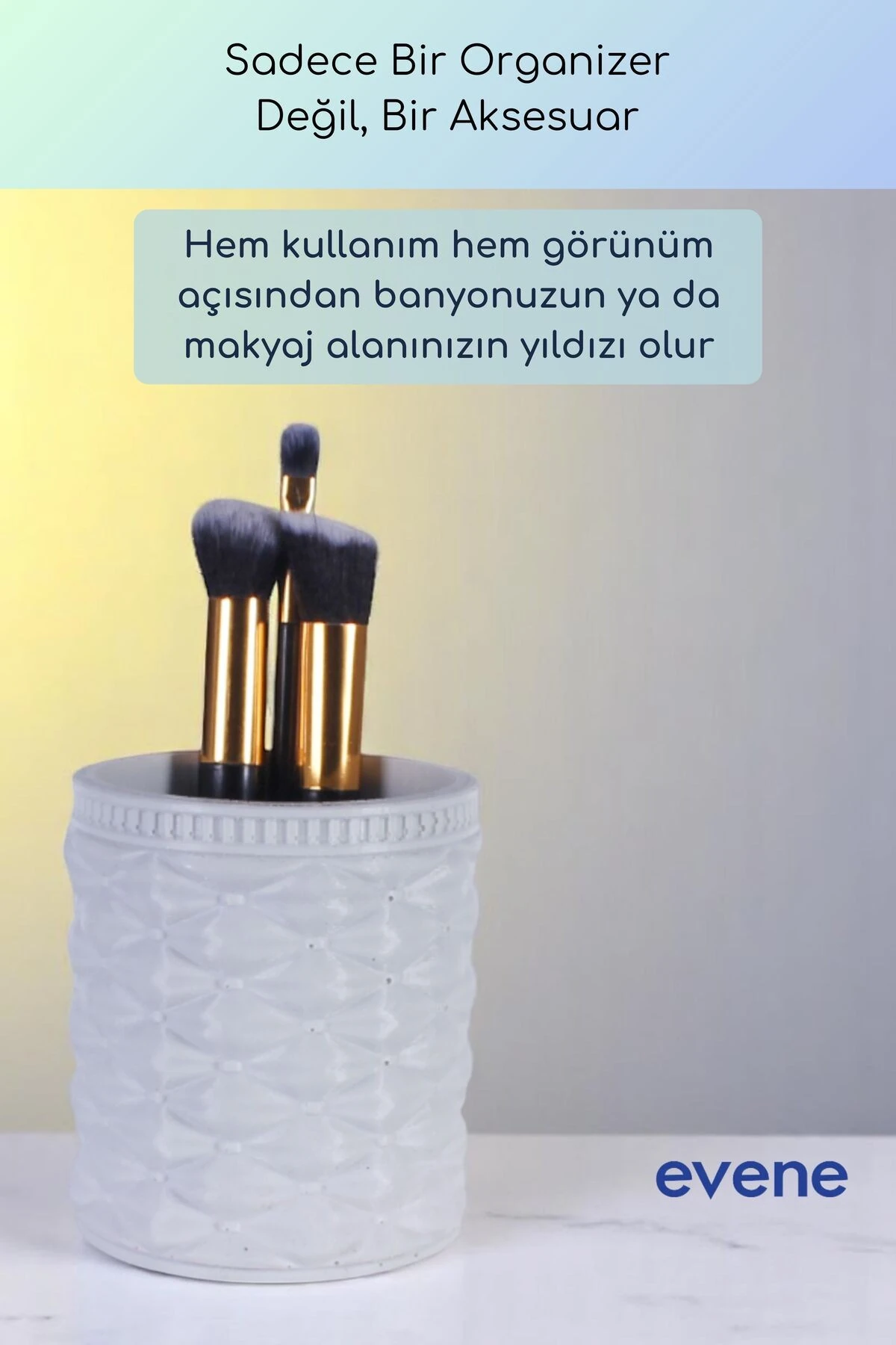 Makyaj Organizeri Makyaj Fırçalığı Makyaj Organizer Düzenleyici Beyaz Renk Model 85