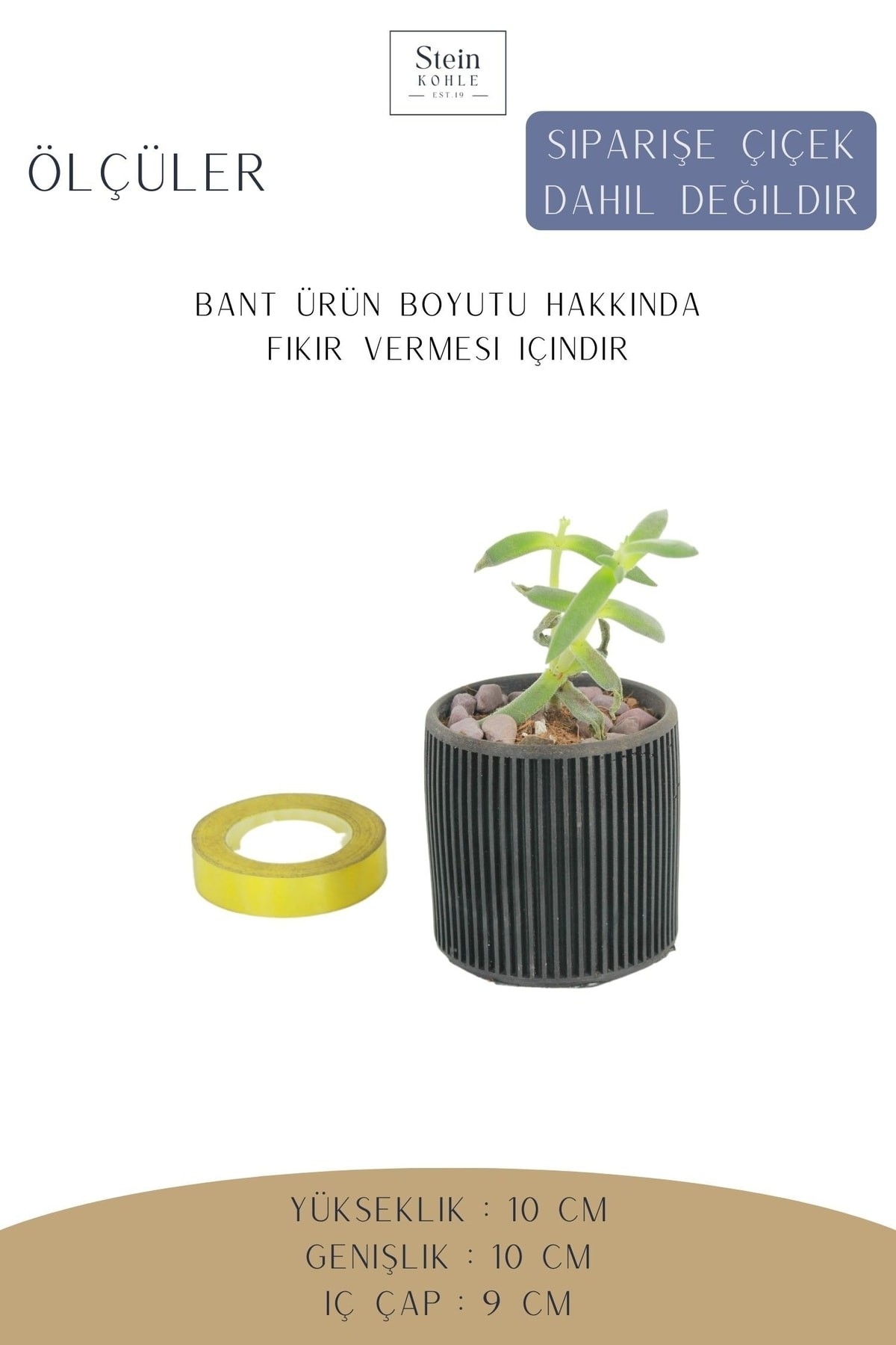 Dekoratif Saksı Minik Kaktüs Saksısı Gümüş Eskitme Renk 1 Adet Düz Ince Çizgili Model