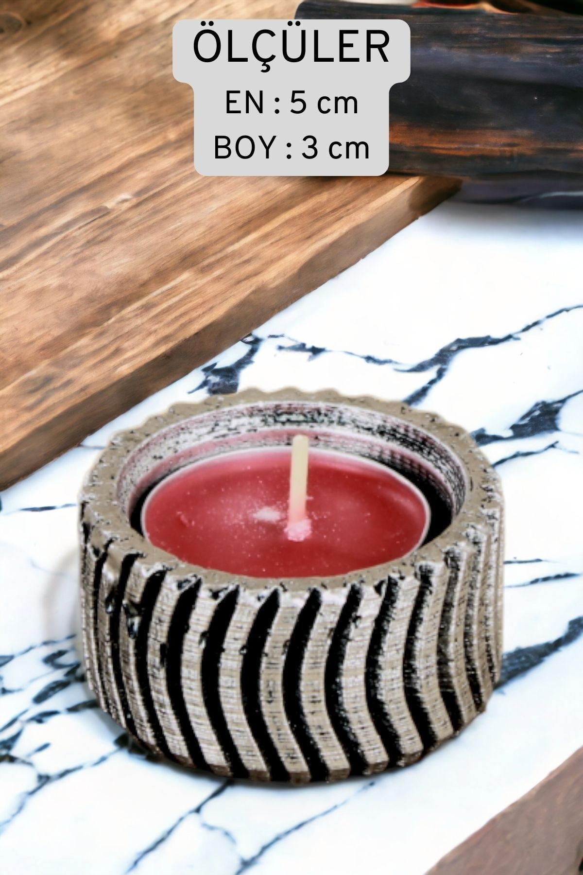 Şamdan Mumluk Dekoratif Mumluk Tealight Mumluk Model 26 İkili Mumluk