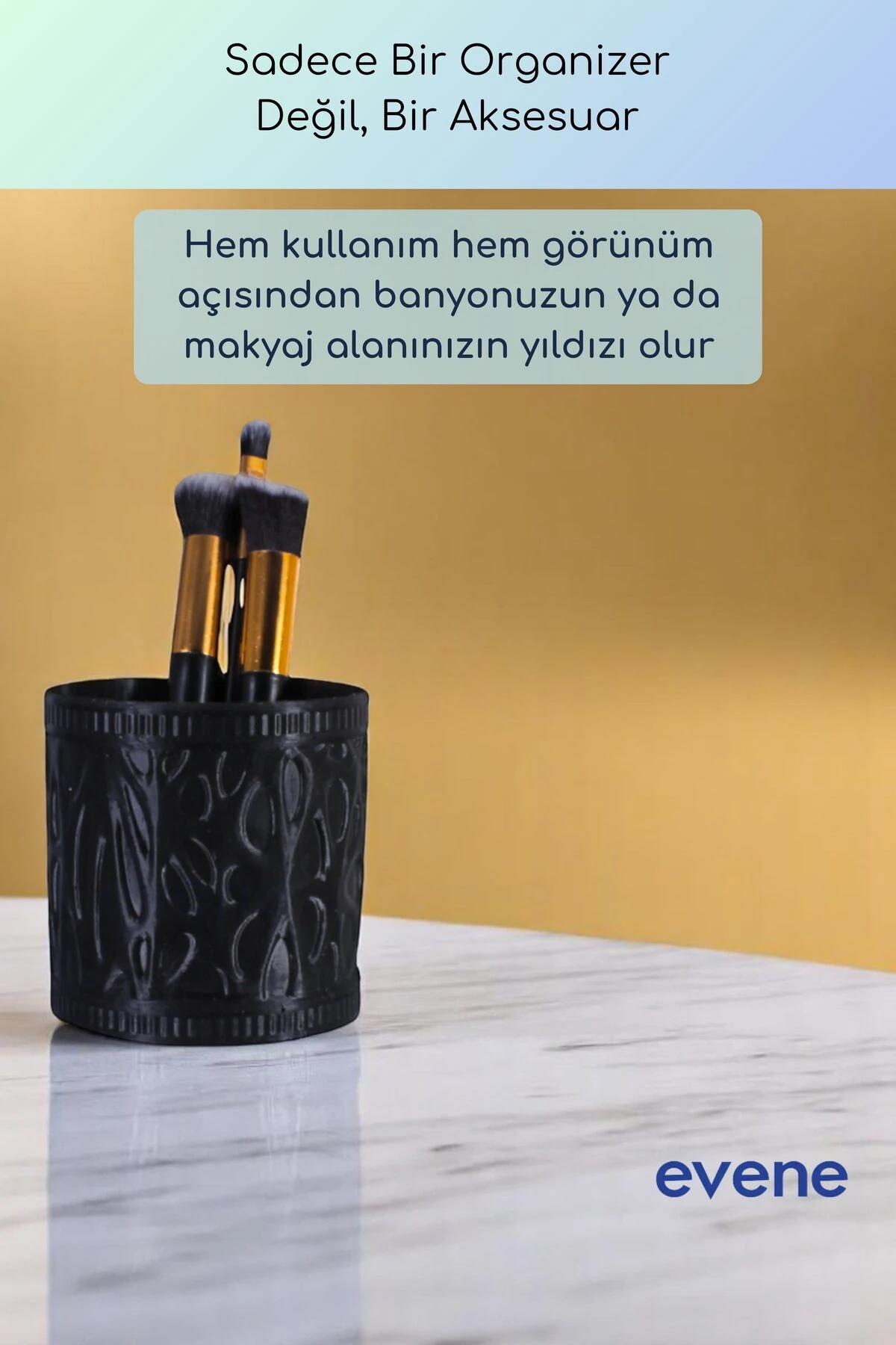 Makyaj Organizeri Makyaj Fırçalığı Makyaj Organizer Düzenleyici Siyah Renk Model 76