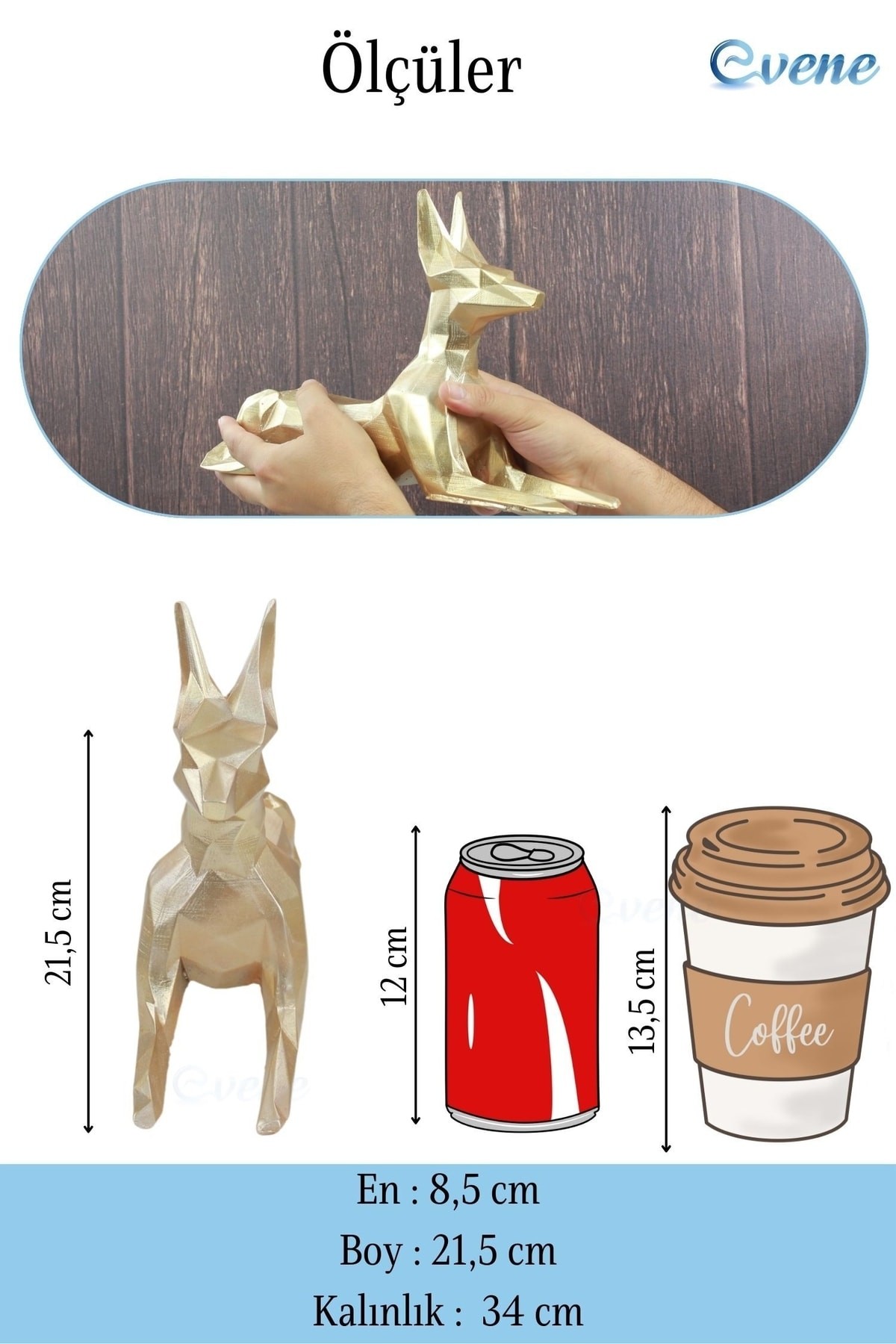 Dekoratif Köpek Biblo Heykel El Yapımı Doberman Hediyelik Süs Eşyası Poly Model Tasarım Ürünü