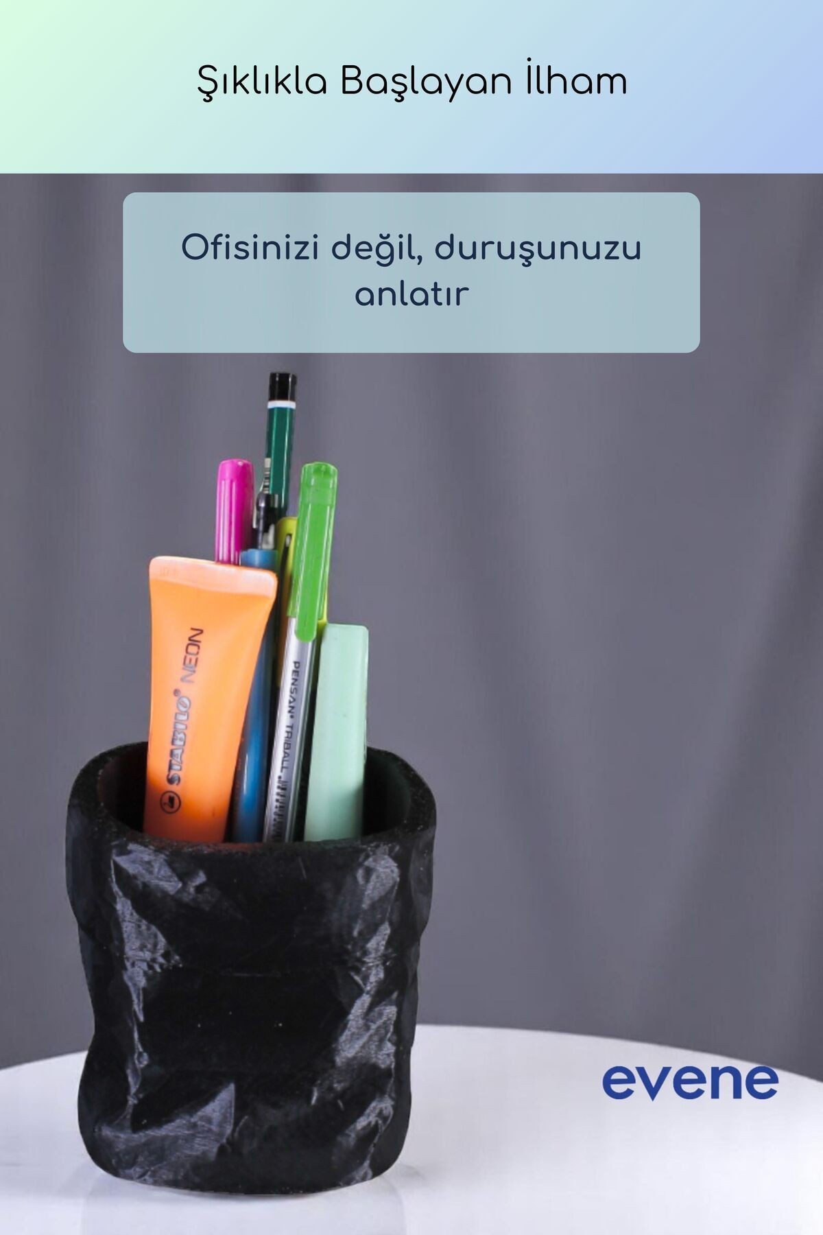 Kalemlik Masa Kalemliği Organizer Kalemlik Siyah Renk Model 80